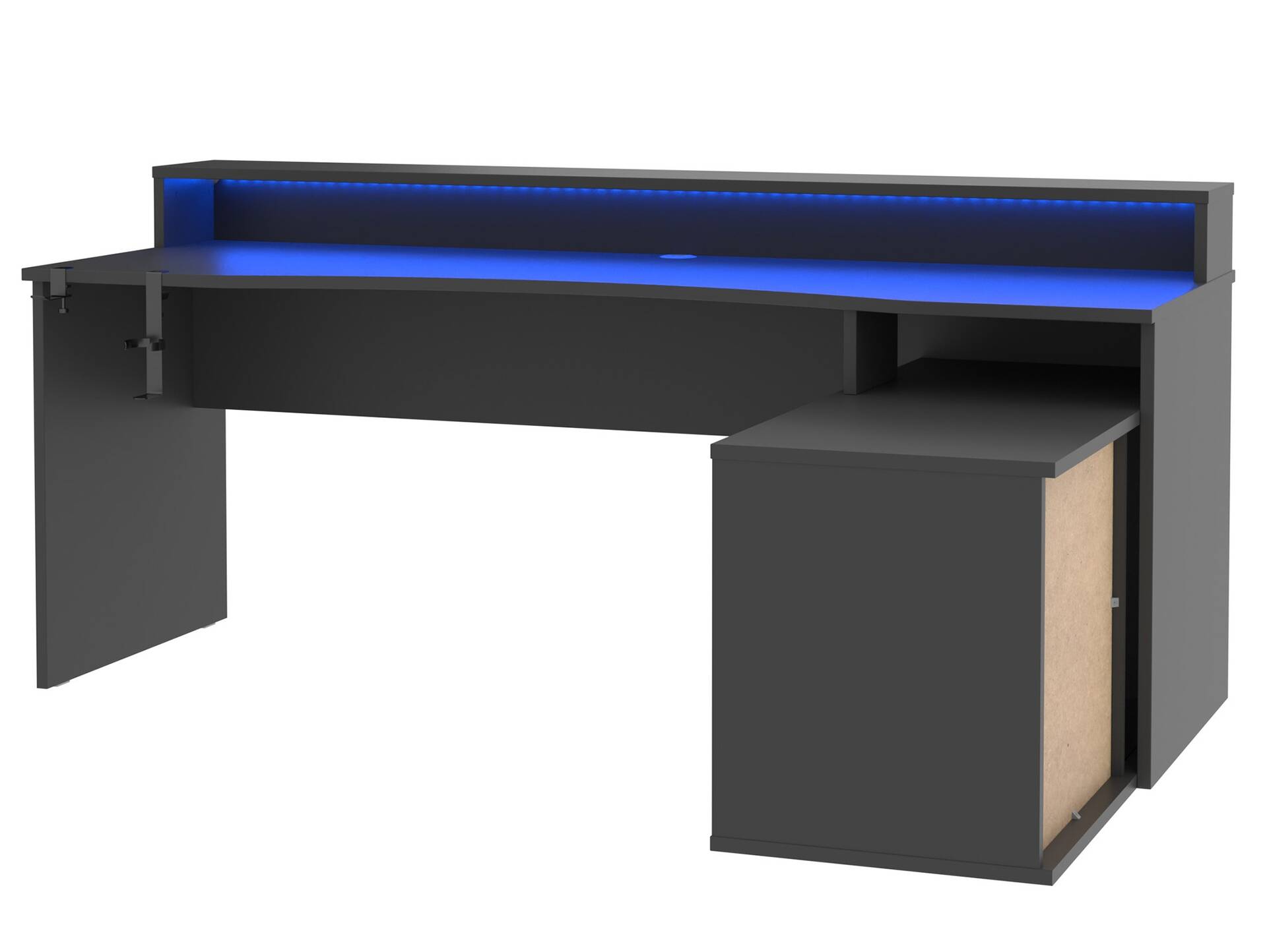 TEZO BIG Gaming Schreibtisch, Material Dekorspanplatte, schwarz matt 