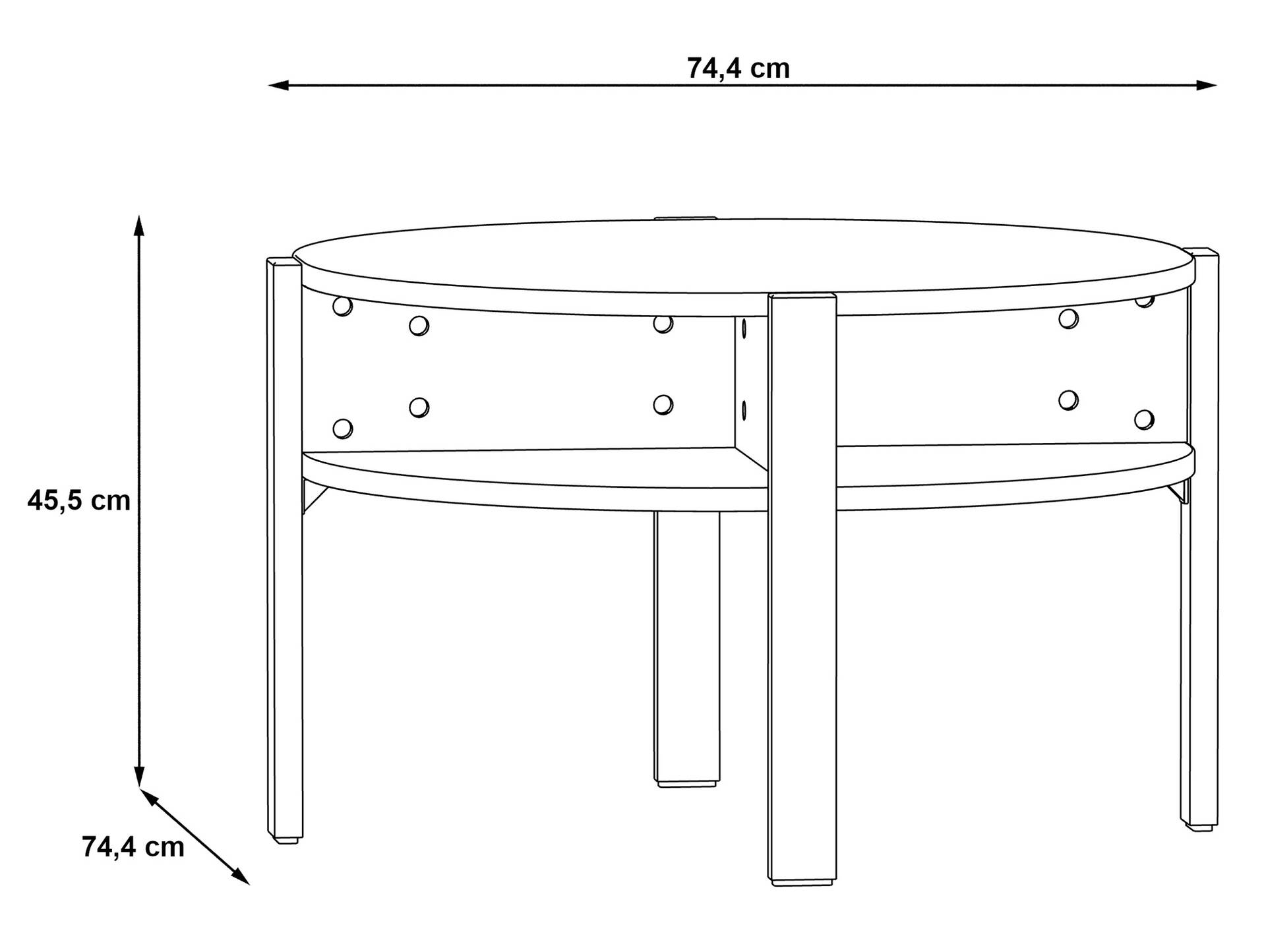 TAFFY Couchtisch, Material Dekorspanplatte, rund Artisan eichefarbig