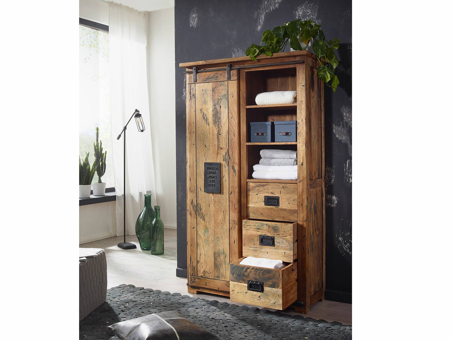 BRISTOL Highboard II, Material Massivholz, Mango rustikal 