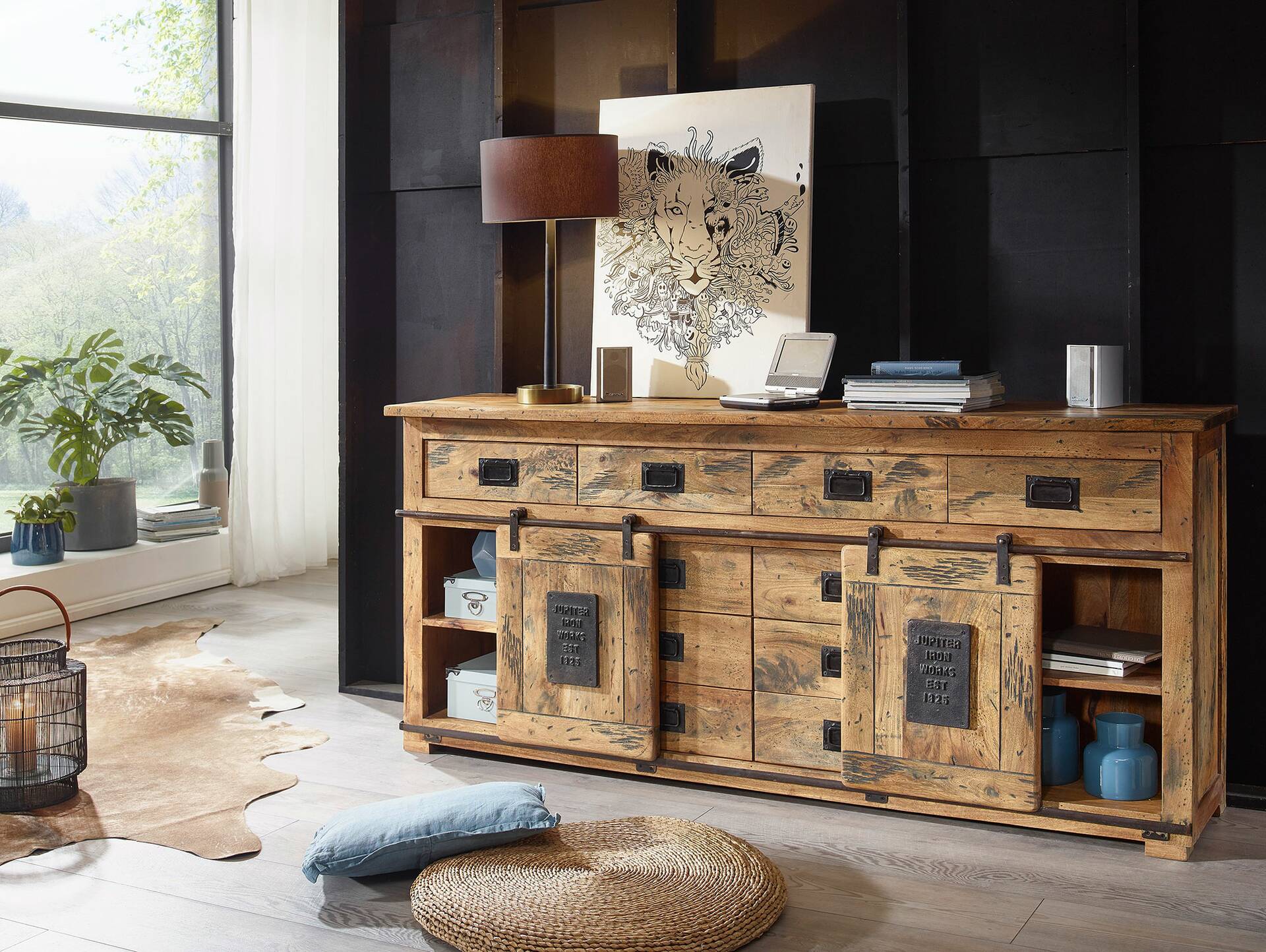 BRISTOL Sideboard IV, Material Massivholz, Mango rustikal 