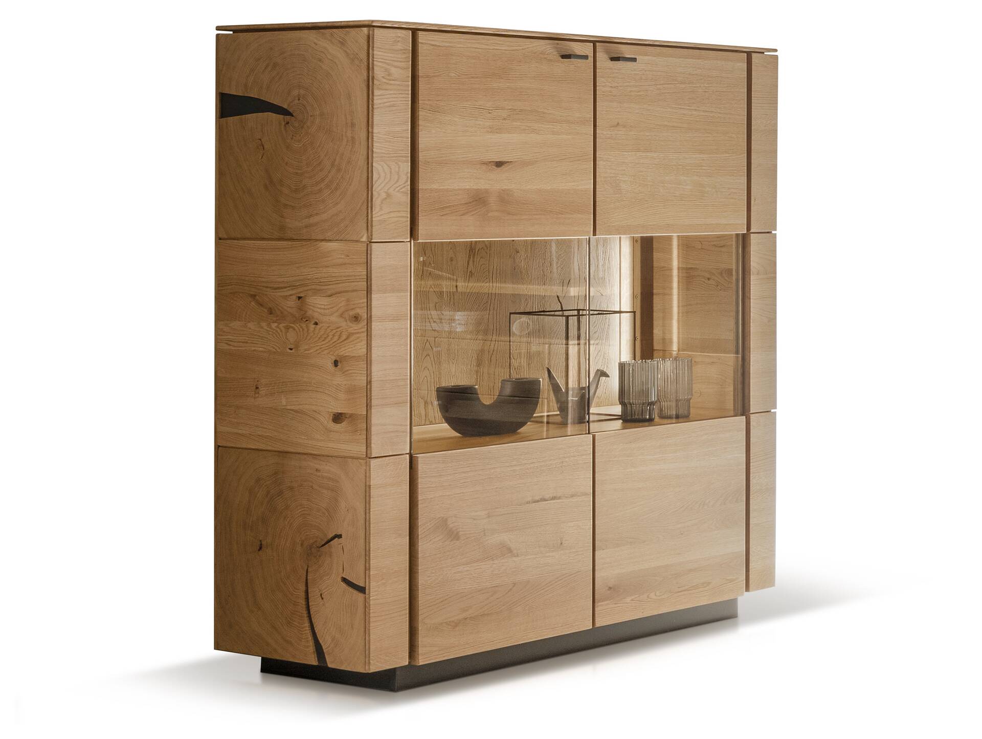 NATANO Highboard I, Material Massivholz, Wildeiche geölt 