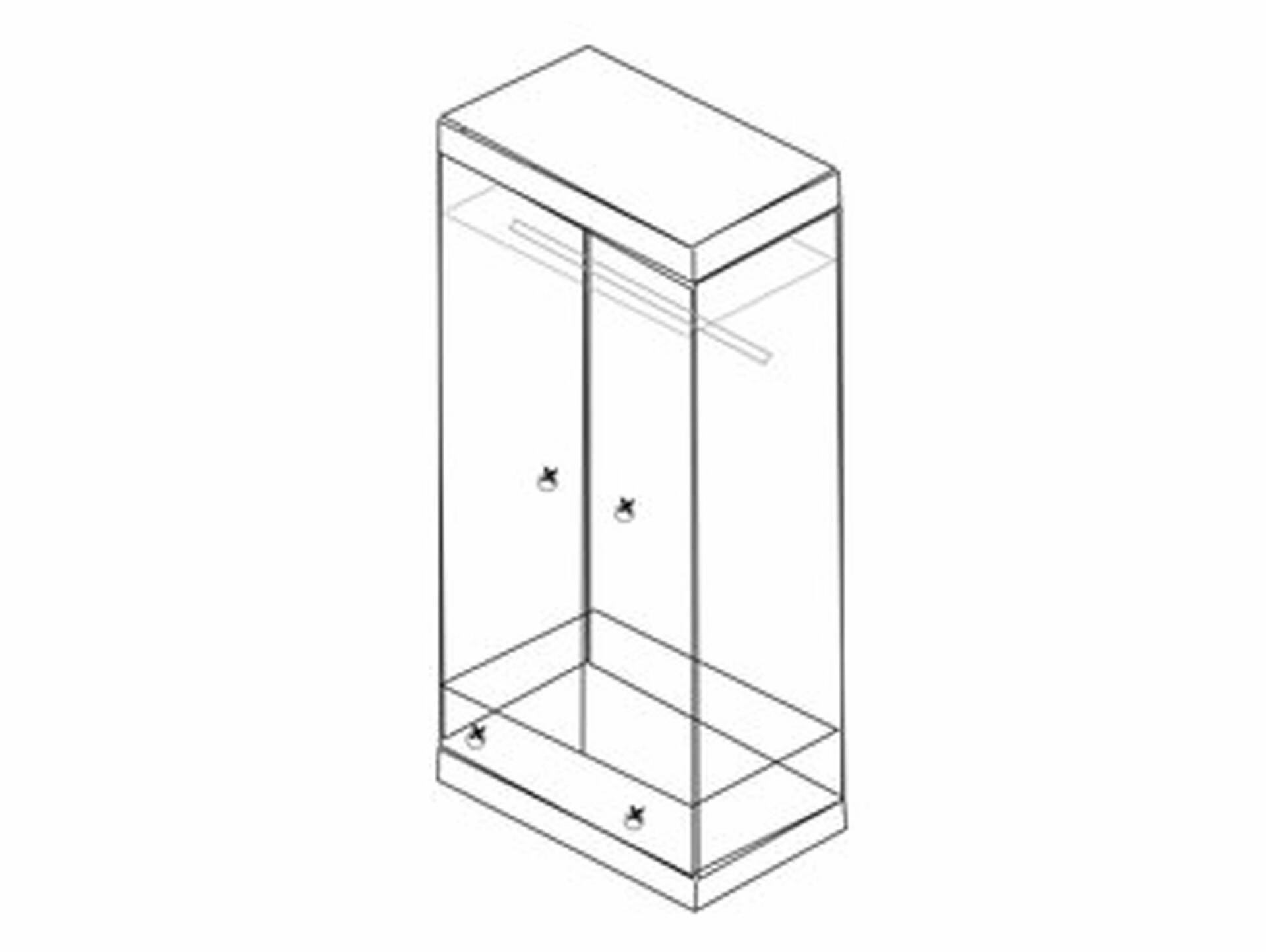 CORTON Kleiderschrank, Material Massivholz, Kiefer gewachst Honigfarbig | 2-türig