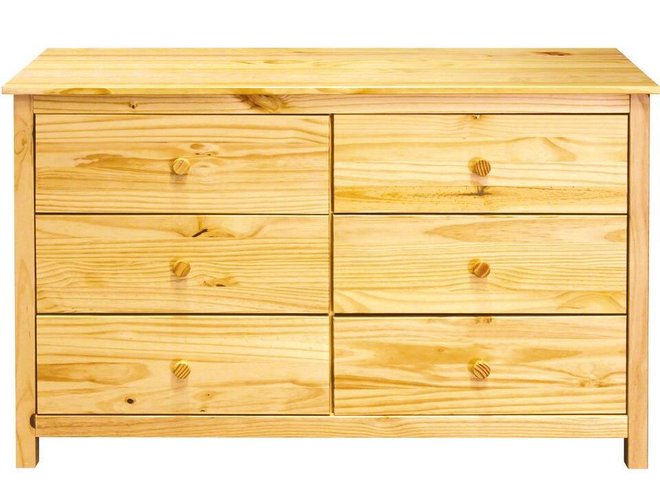 TOBINO Kommode mit 6 Schubladen, Material Massivholz, Kiefer Kiefer natur | Holz