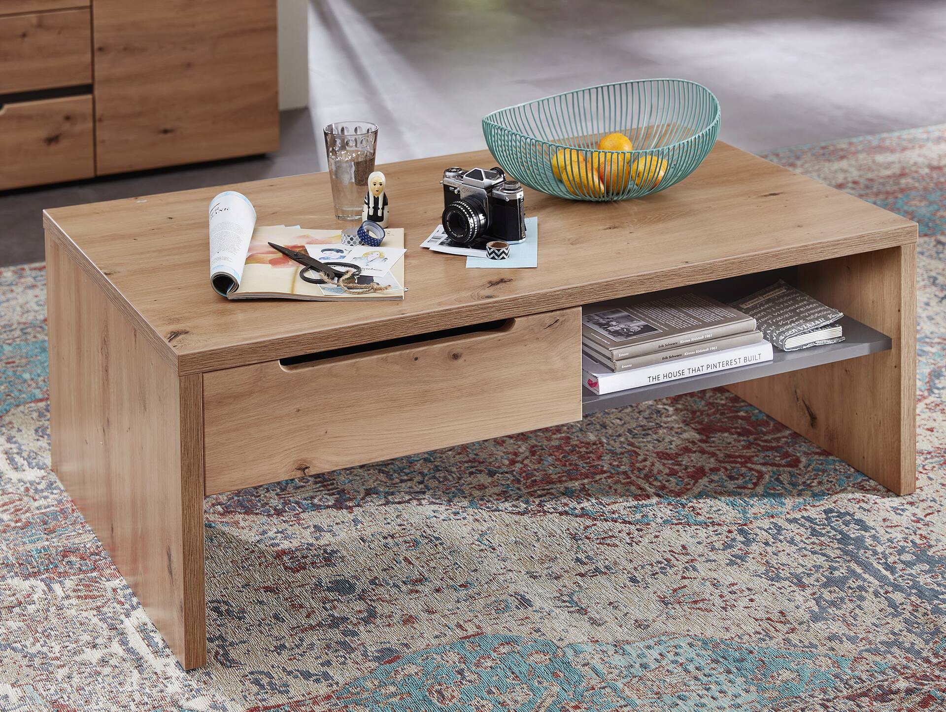 MAILAND Couchtisch, Material Dekorspanplatte Artisan eichefarbig / Graphit