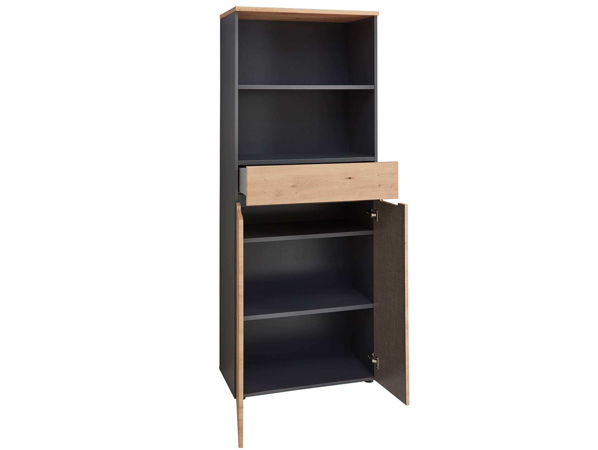 MAILAND Büroschrank II, Material Dekorspanplatte Artisan Eichefarbig / Graphit