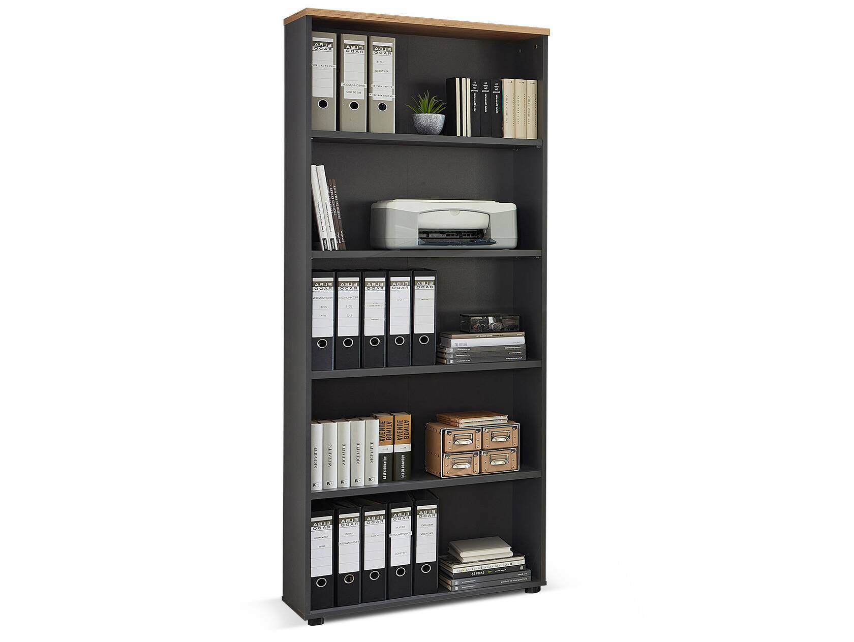 MAILAND Komplettbüro, Material Dekorspanplatte Artisan Eichefarbig / Graphit