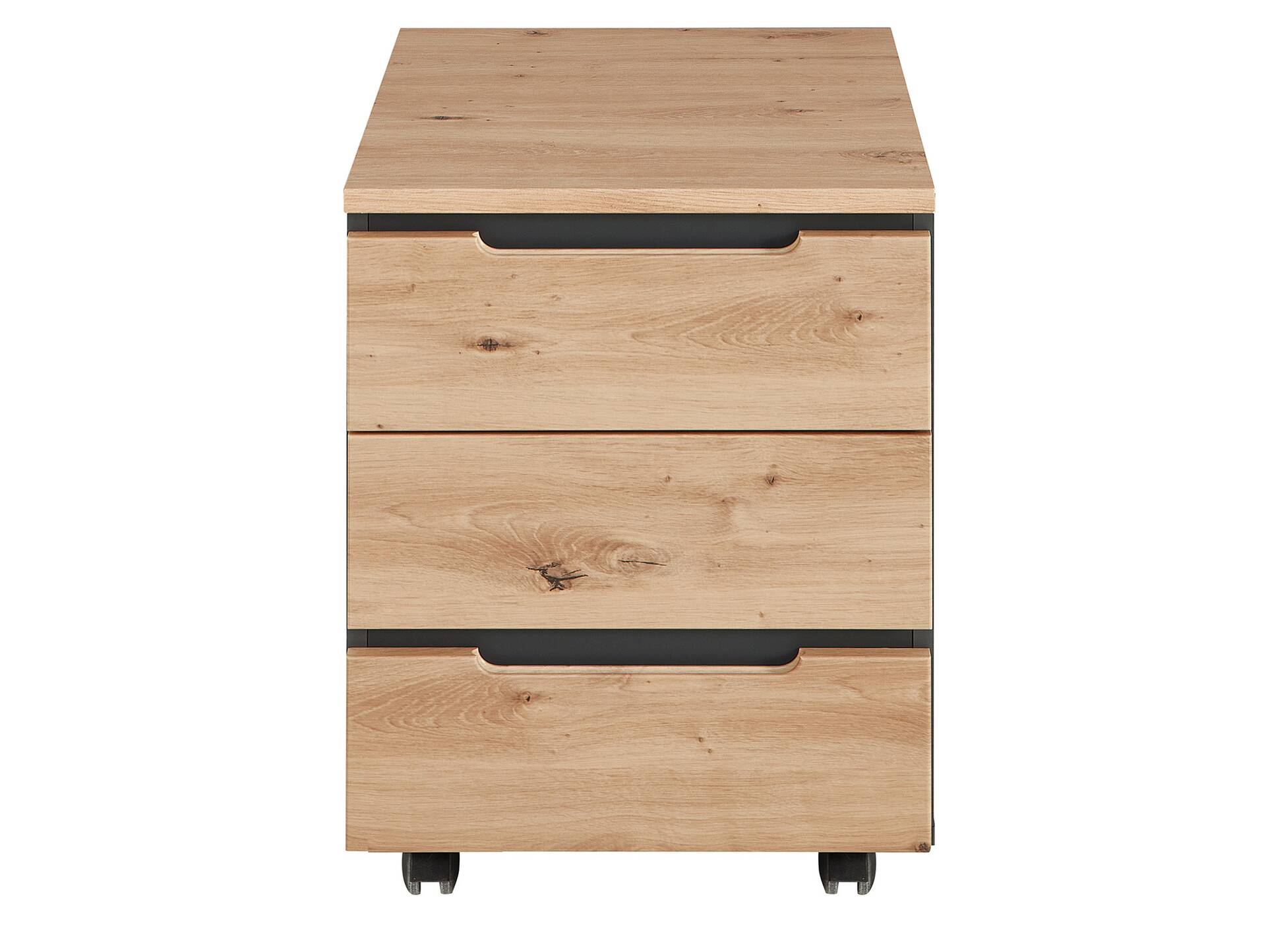 MAILAND Rollcontainer II, Material Dekorspanplatte Artisan Eichefarbig / Graphit