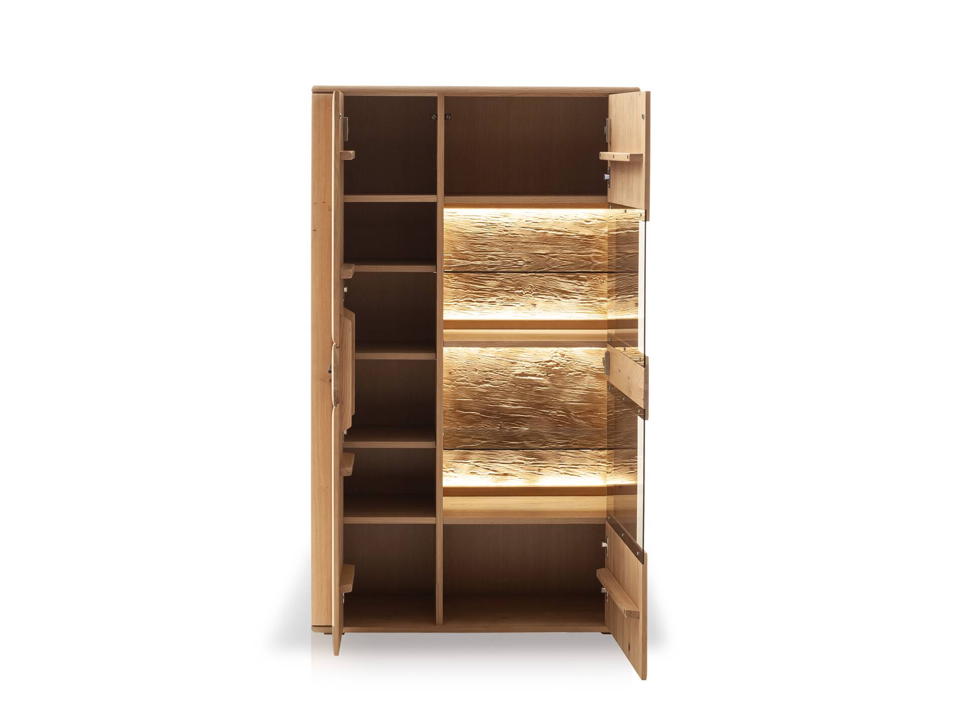 ASKARO Highboard II, Material Teilmassiv, Balkeneiche geölt 
