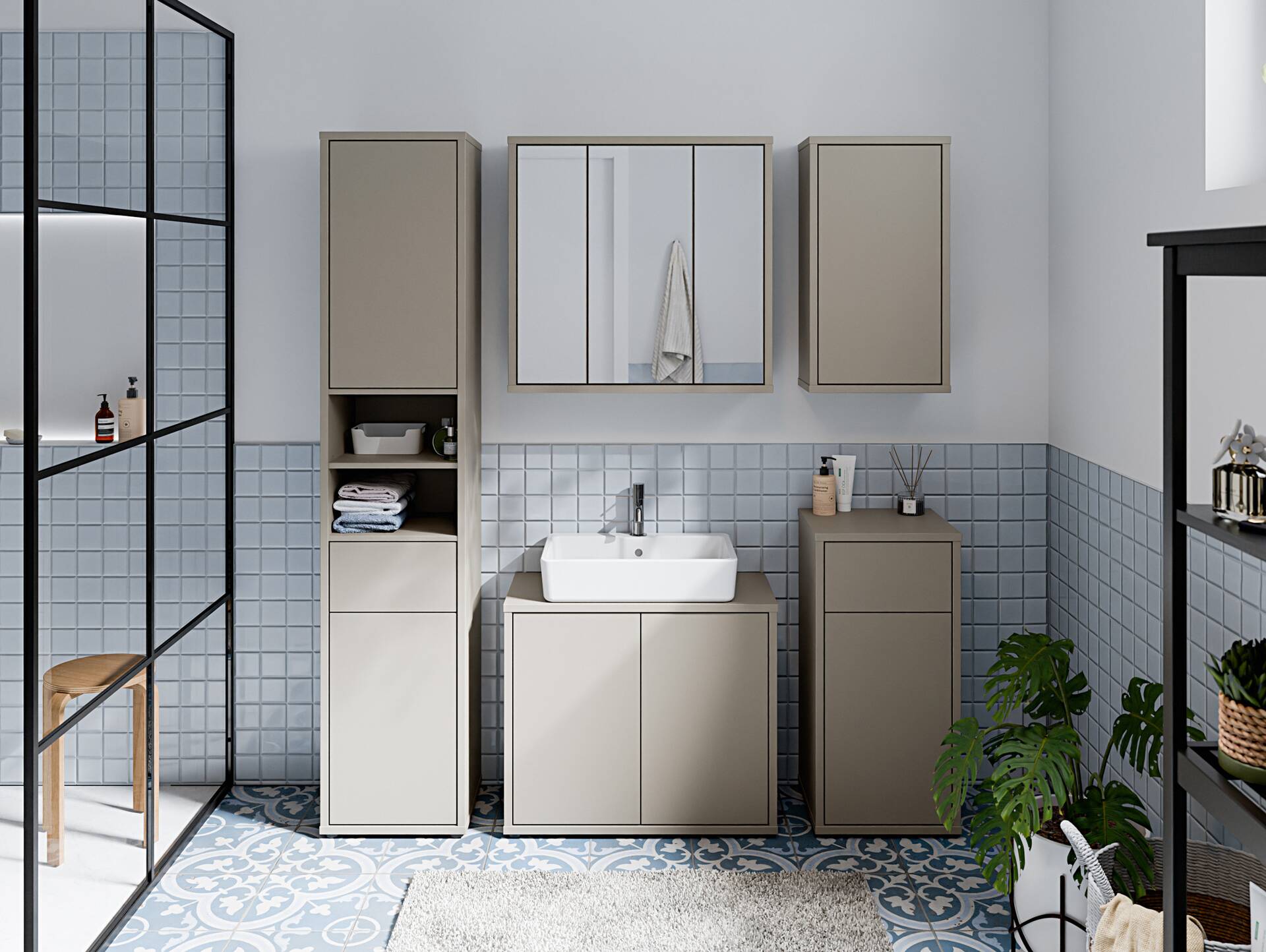 ADIAGO SPA Badezimmerset, Material Dekorspanplatte, taupe 