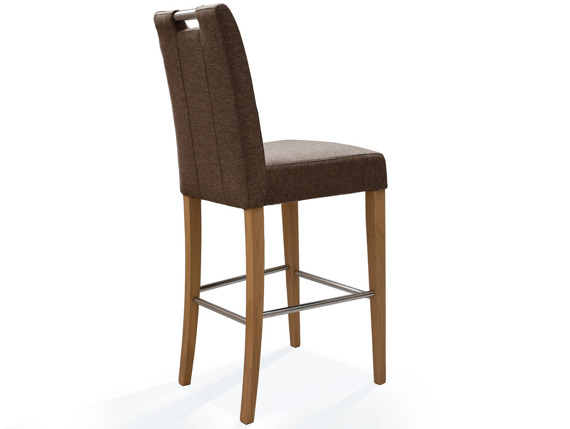 TEBINO Barstuhl, Gestell Massivholz/Stoffbezug Eiche | walnut