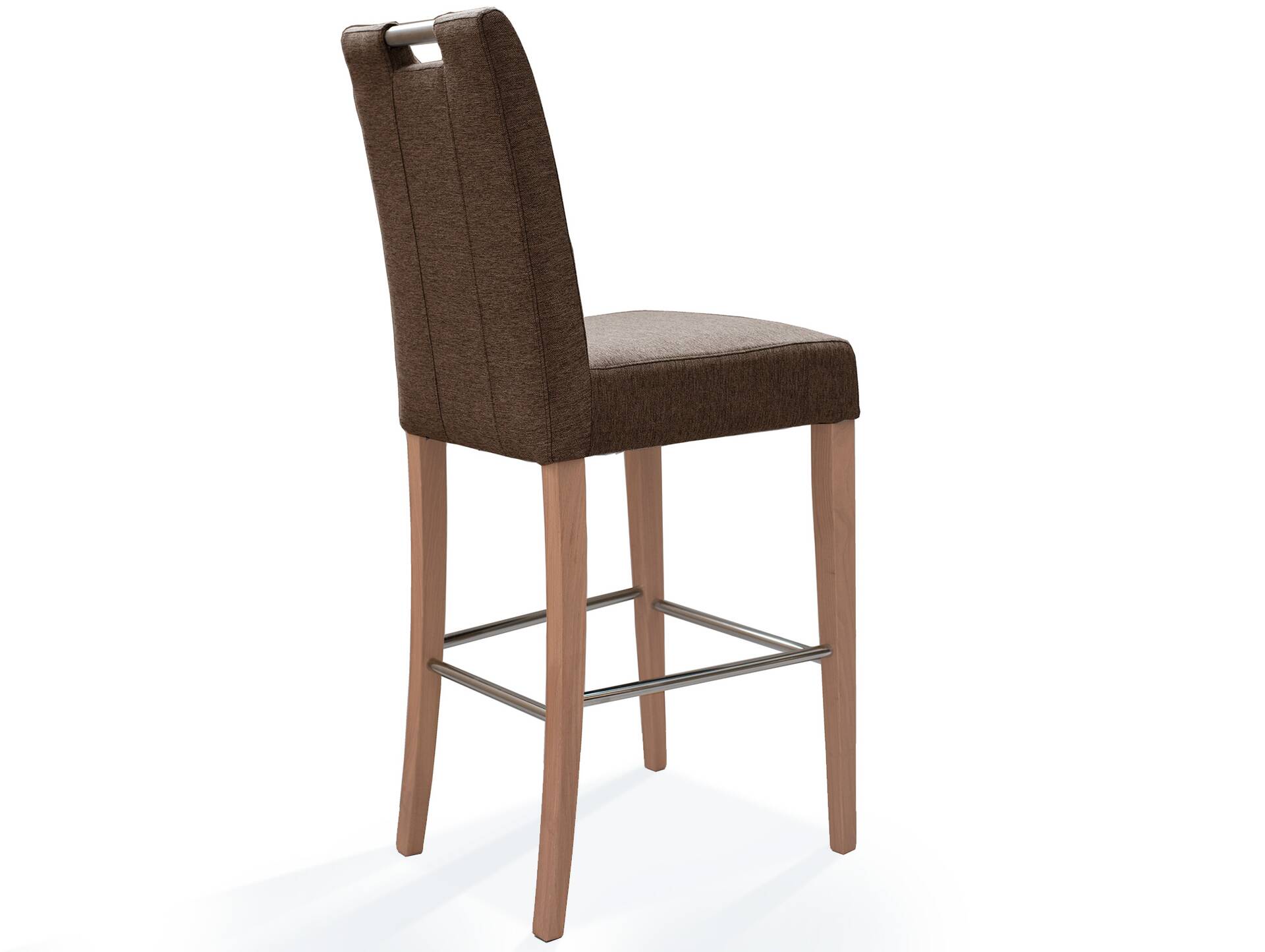 TEBINO Barstuhl, Gestell Massivholz/Stoffbezug Buche | walnut