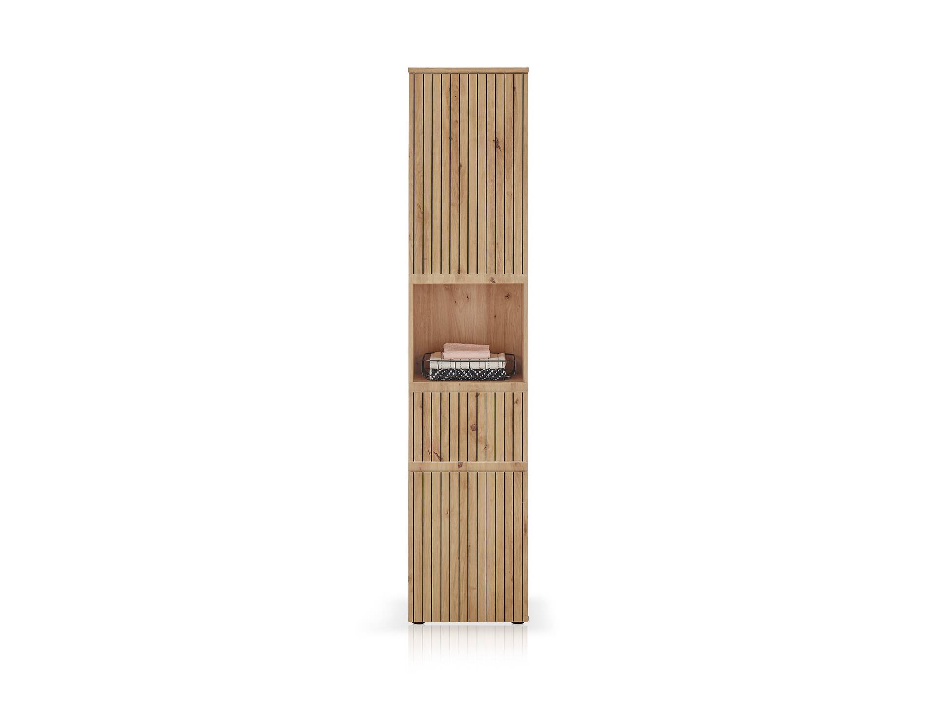 ASKINO Hochschrank fürs Badezimmer, Material Dekorspanplatte, Artisan Eiche Nachbildung 