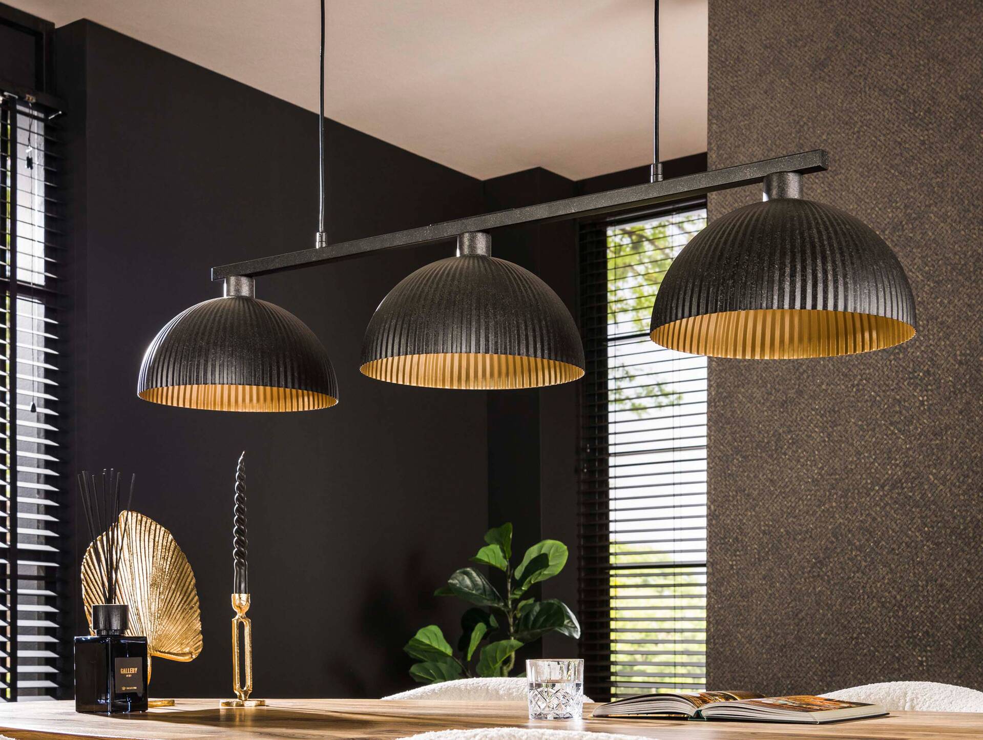 KALEA Pendelleuchte, 3-flammig, Material Metall, schwarz 