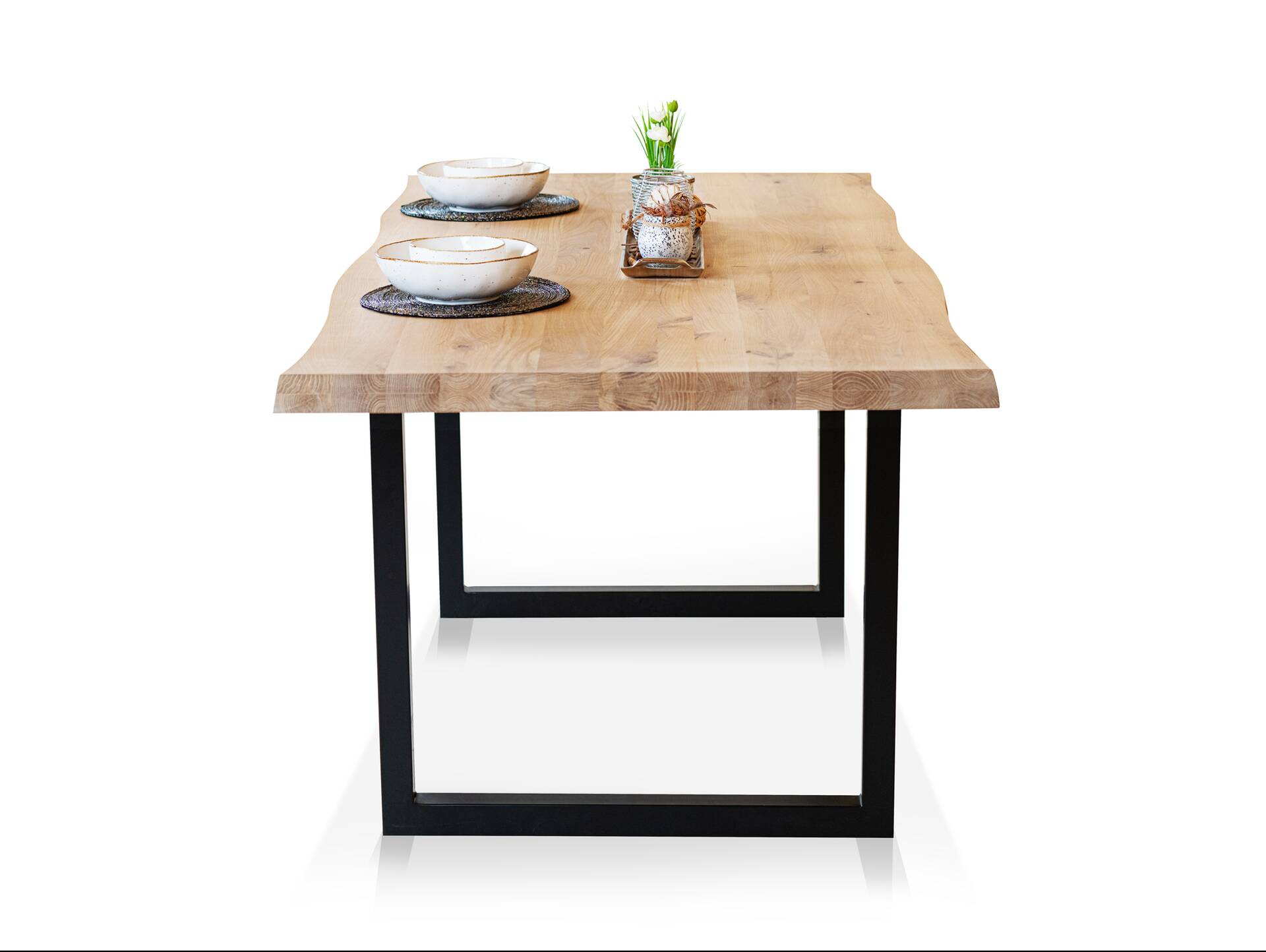 MABON Esstisch 200x100 cm, Material Massivholz, Eiche geölt Baumkante 