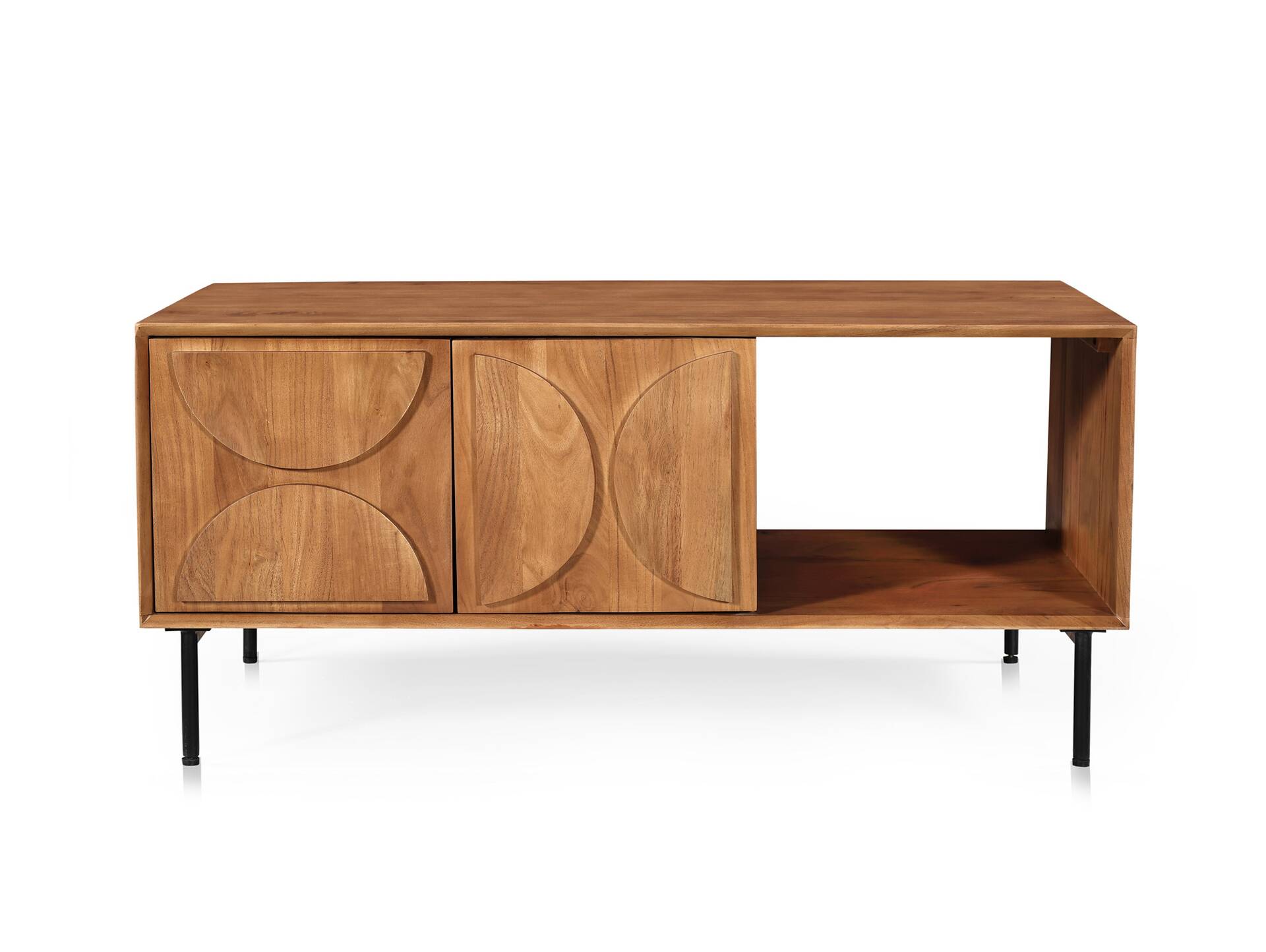 CATANDO Couchtisch, Material Massivholz, Akazie honigfarben 
