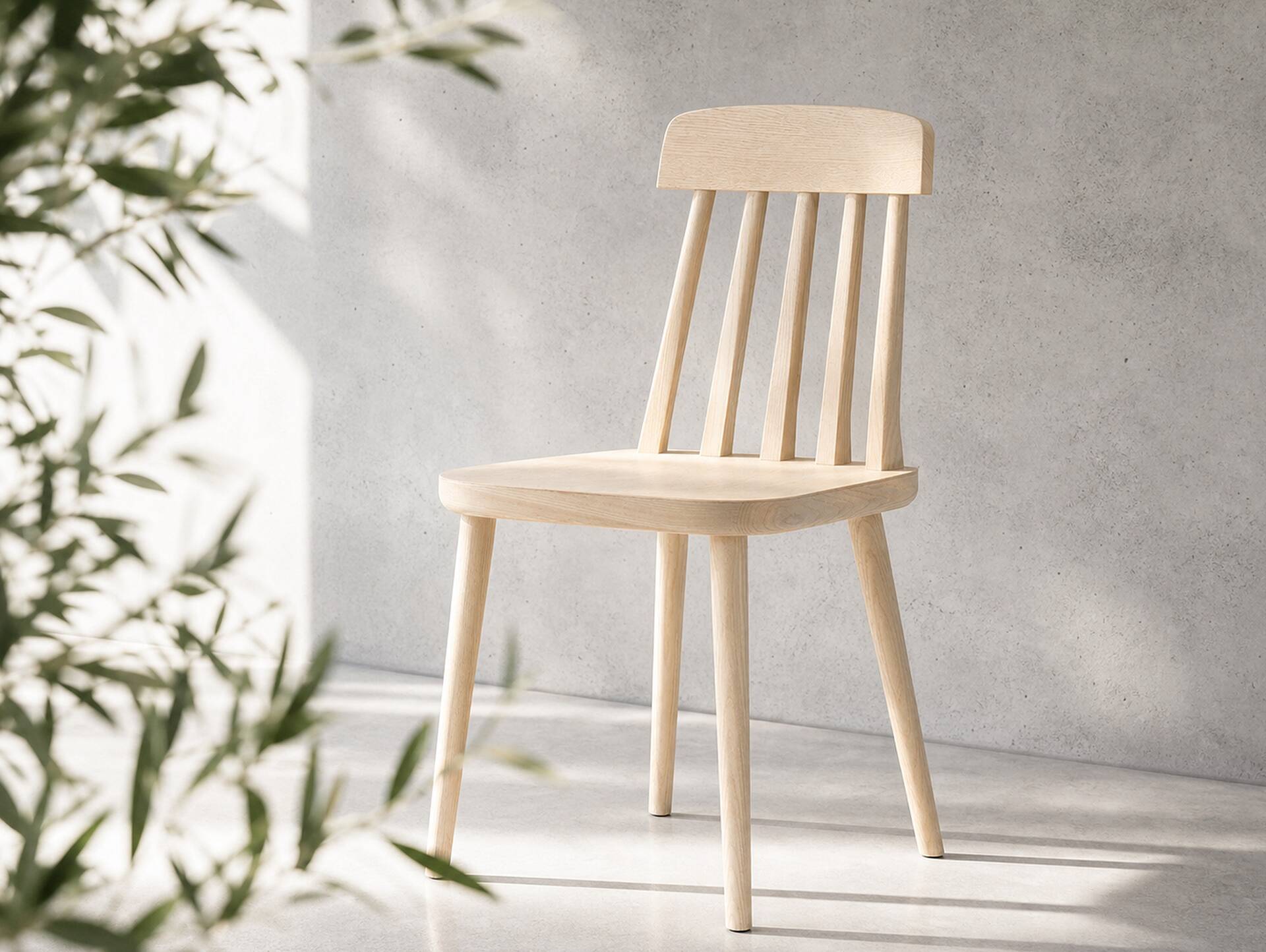 CAMI Holzstuhl, Material Massivholz, Esche lackiert natur
