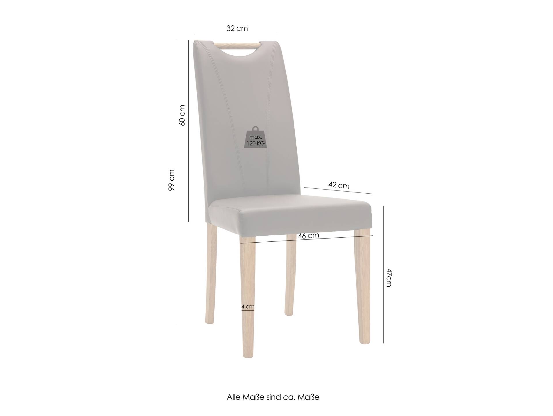 CASSY II Polsterstuhl, Material Stoff/Massivholz 