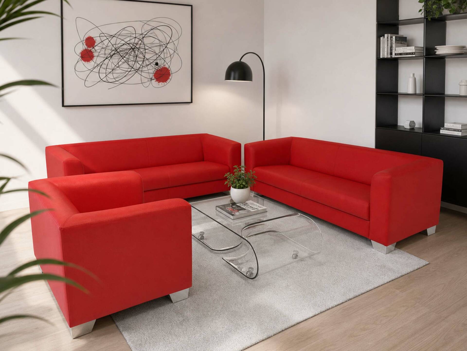 CHICAGO Sessel/Cocktailsessel, Material Kunstleder rot