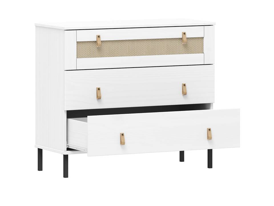 CINOY Sideboard I, Material Massivholz, Kiefer lackiert weiss