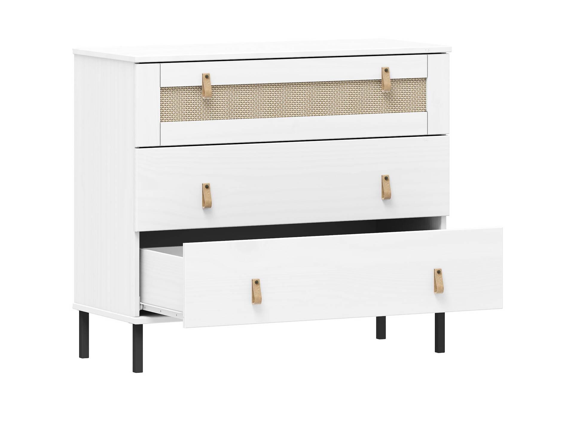 CINOY Sideboard I, Material Massivholz, Kiefer lackiert weiss