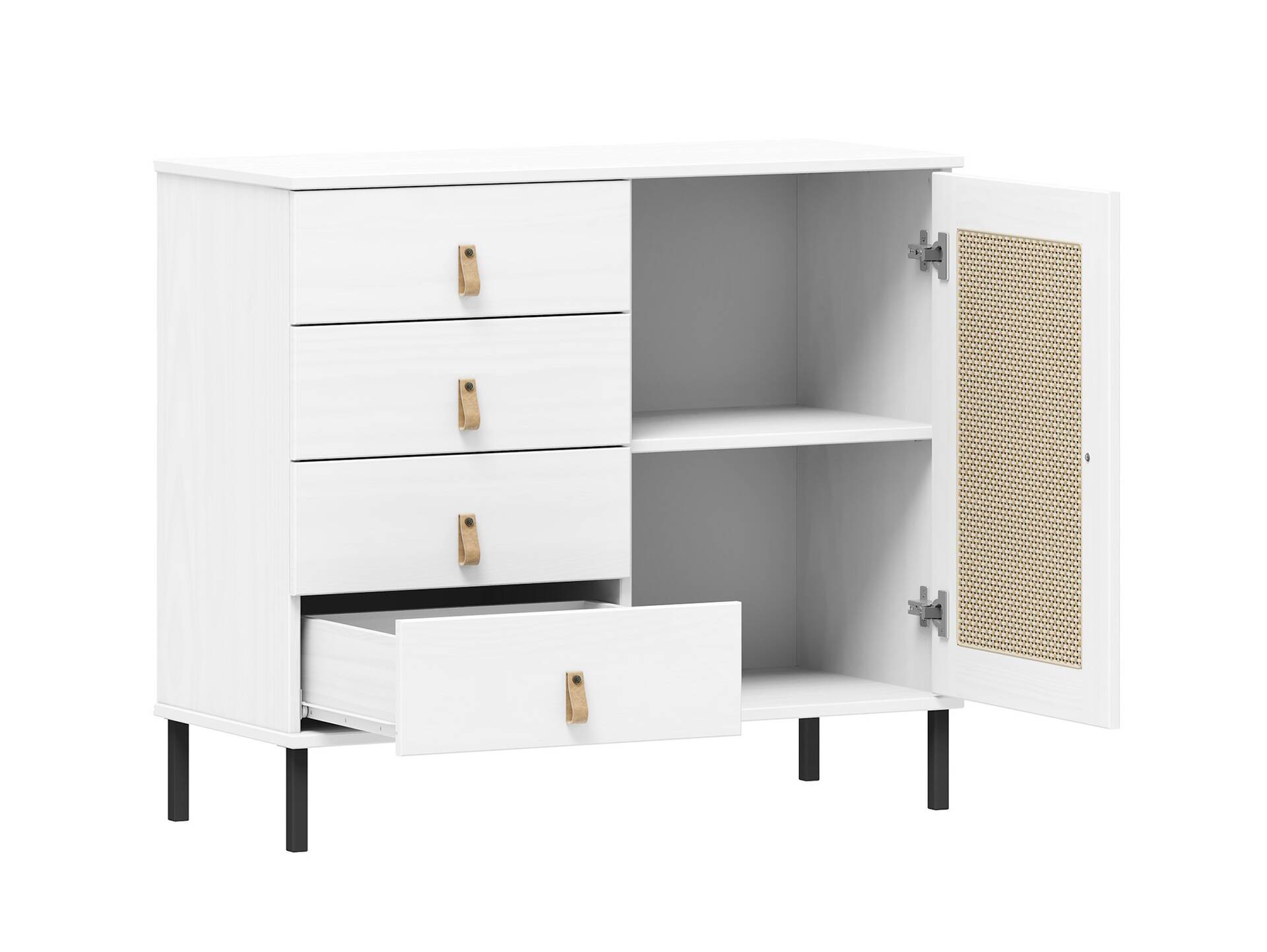 CINOY Sideboard II, Material Massivholz, Kiefer lackiert weiss