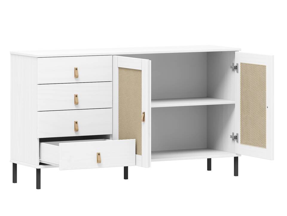 CINOY Sideboard III, Material Massivholz, Kiefer lackiert weiss