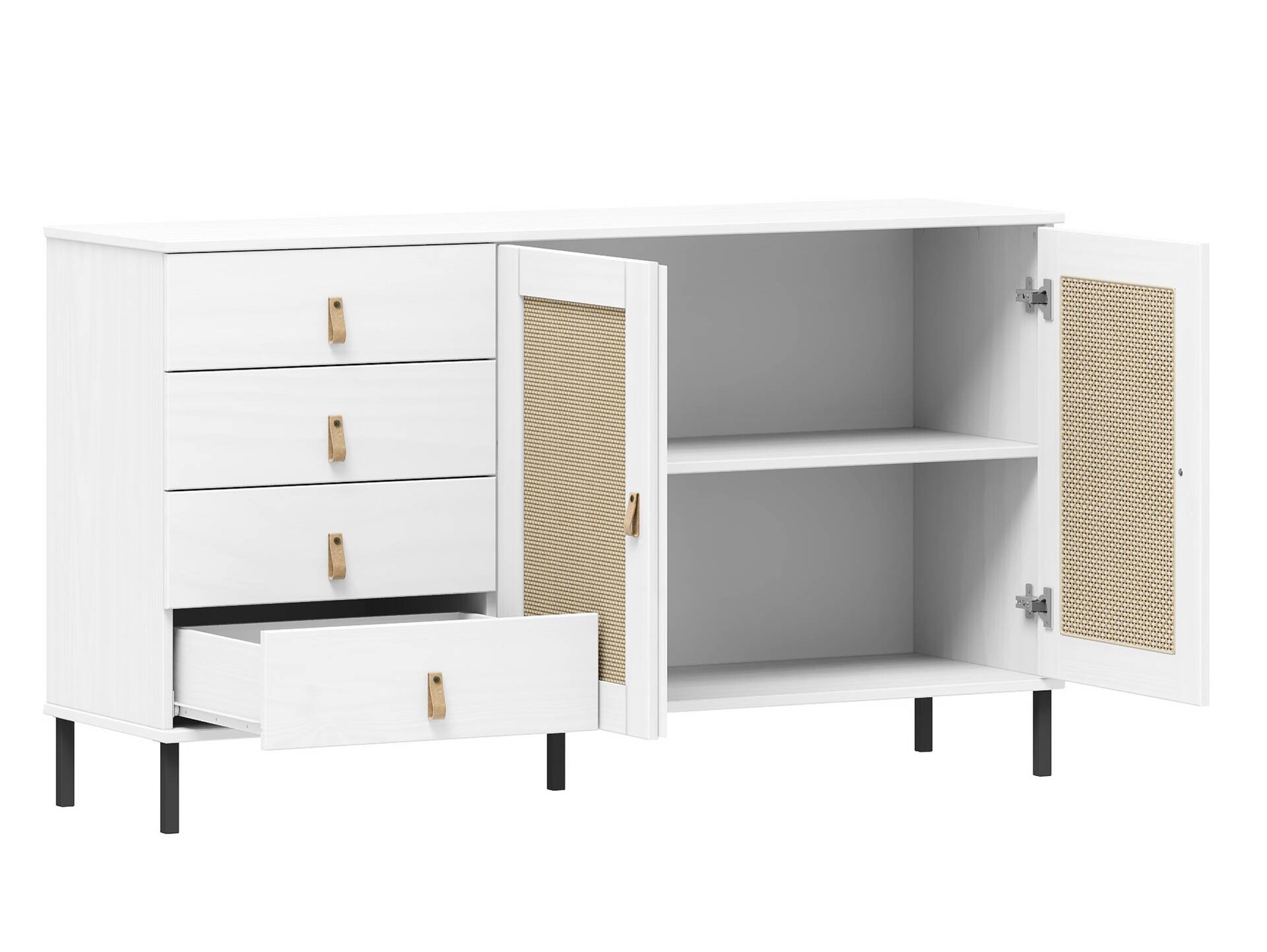 CINOY Sideboard III, Material Massivholz, Kiefer lackiert weiss