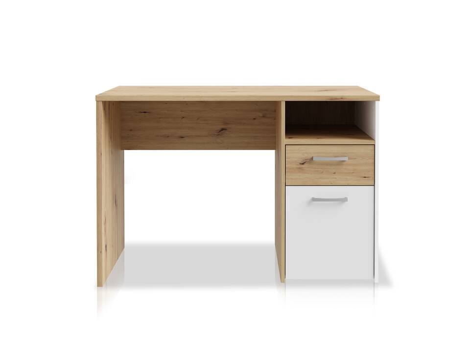 CARLITO Schreibtisch, Material Dekorspanplatte, Artisan eichefarbig/weiss 