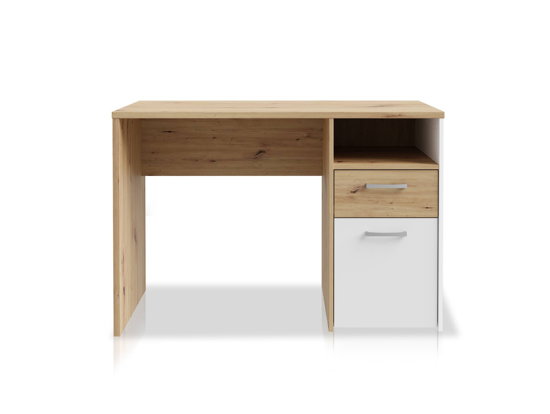 CARLITO Schreibtisch, Material Dekorspanplatte, Artisan eichefarbig/weiss 