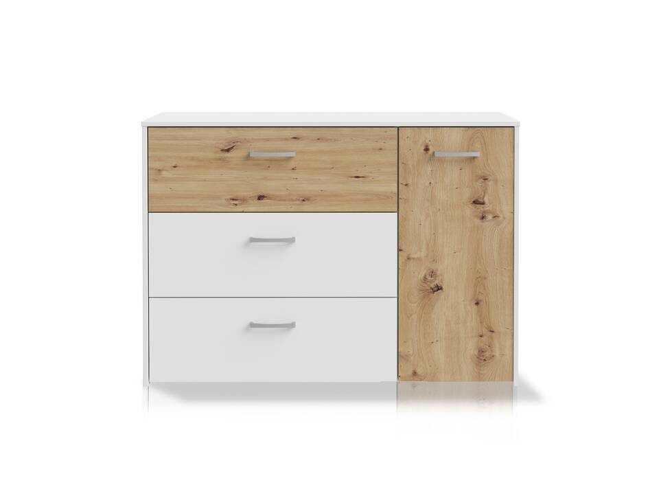 CARLITO Kommode, Material Dekorspanplatte, Artisan eichefarbig/weiss 