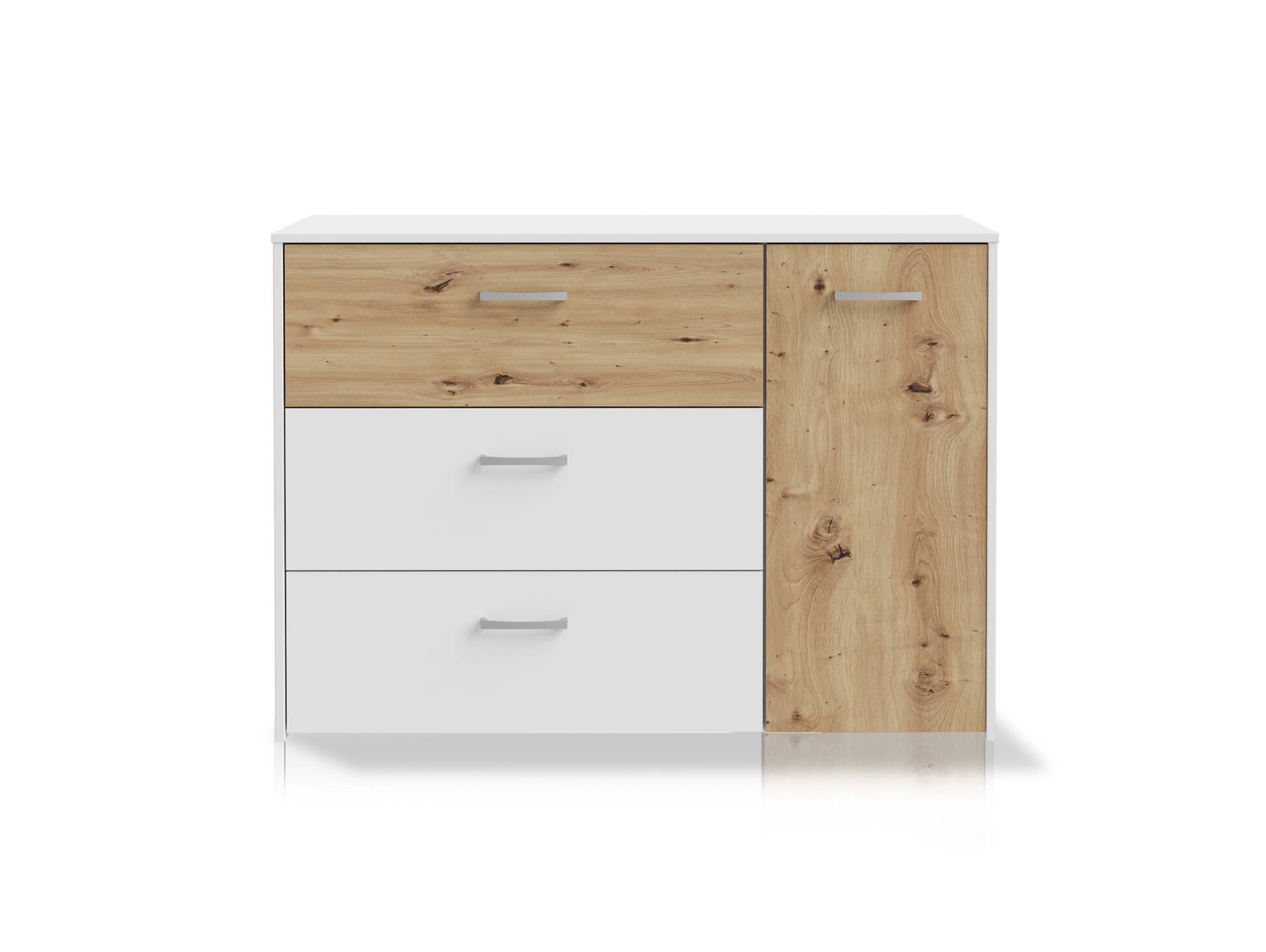 CARLITO Kommode, Material Dekorspanplatte, Artisan eichefarbig/weiss 