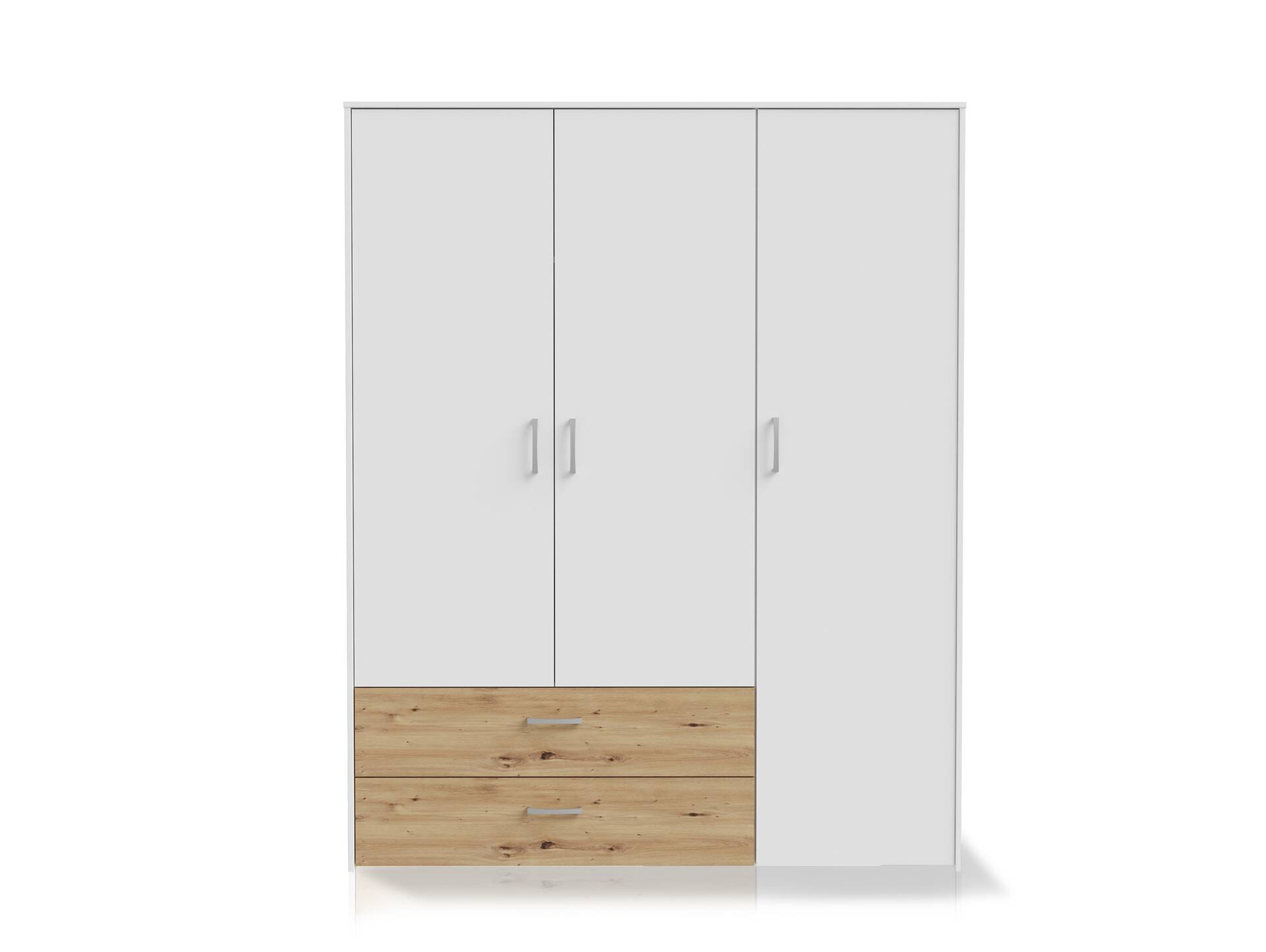 CARLITO Kleiderschrank, Material Dekorspanplatte, Artisan eichefarbig/weiss 