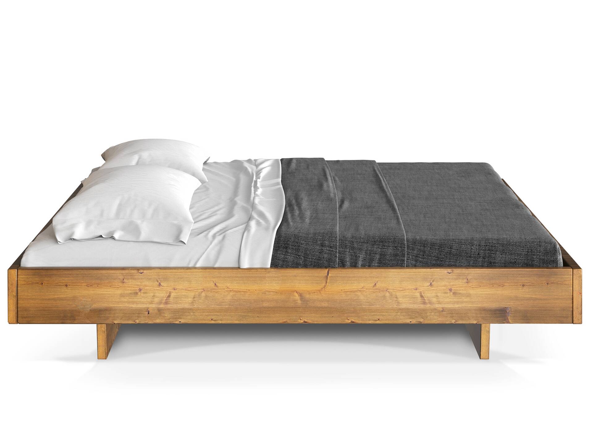 CURBY Wangenbett ohne Kopfteil, Material Massivholz 180 x 220 cm | vintage