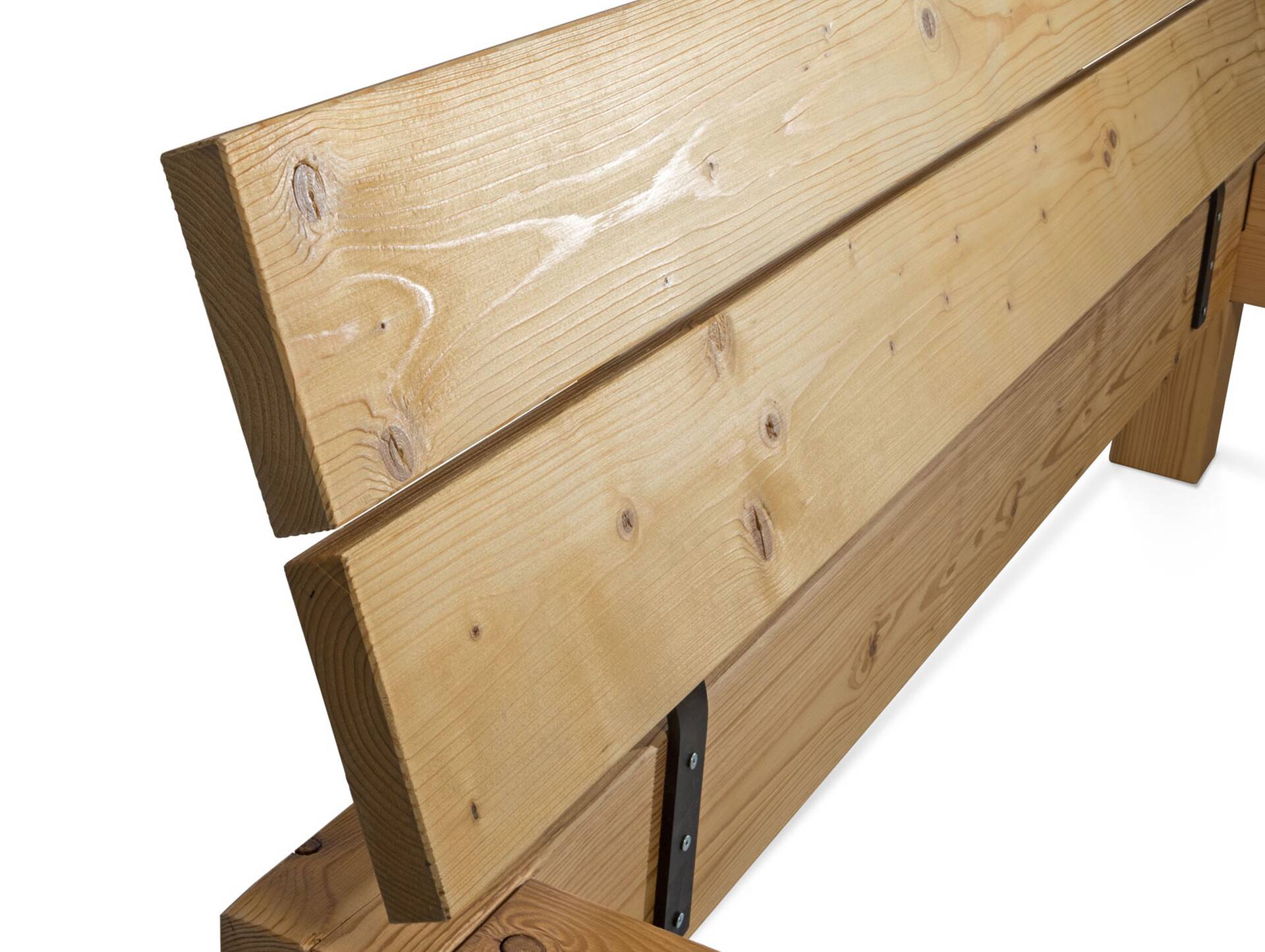 CURBY Balkenbett mit Holz-Kopfteil, Kufenfuß, Material Massivholz 180 x 220 cm | natur