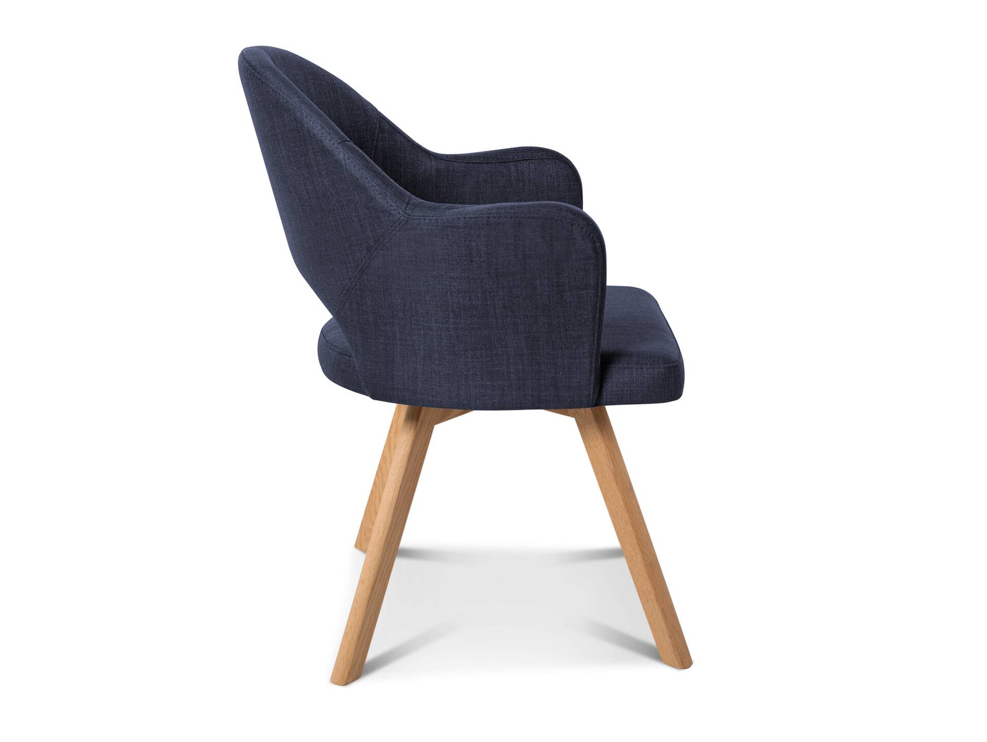 DOLORA Schalenstuhl, Gestell Massivholz ohne Drehfunktion | Stoff | blau