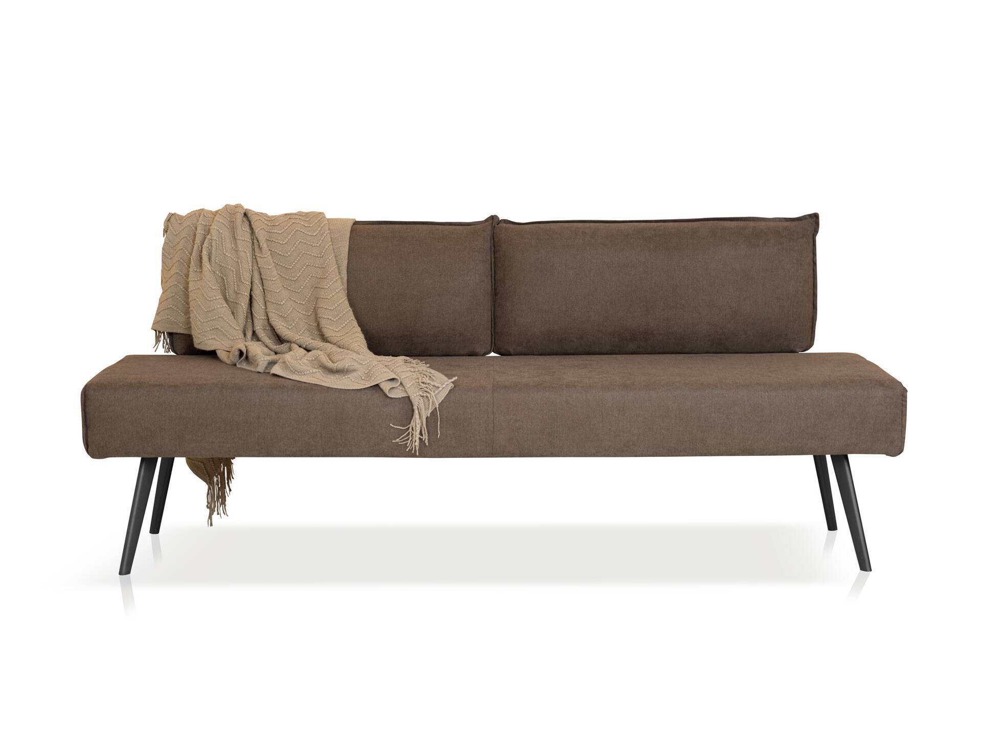 SANTON Sitzbank, Material Stoffbezug 160 cm | braun | mit Rückenlehne
