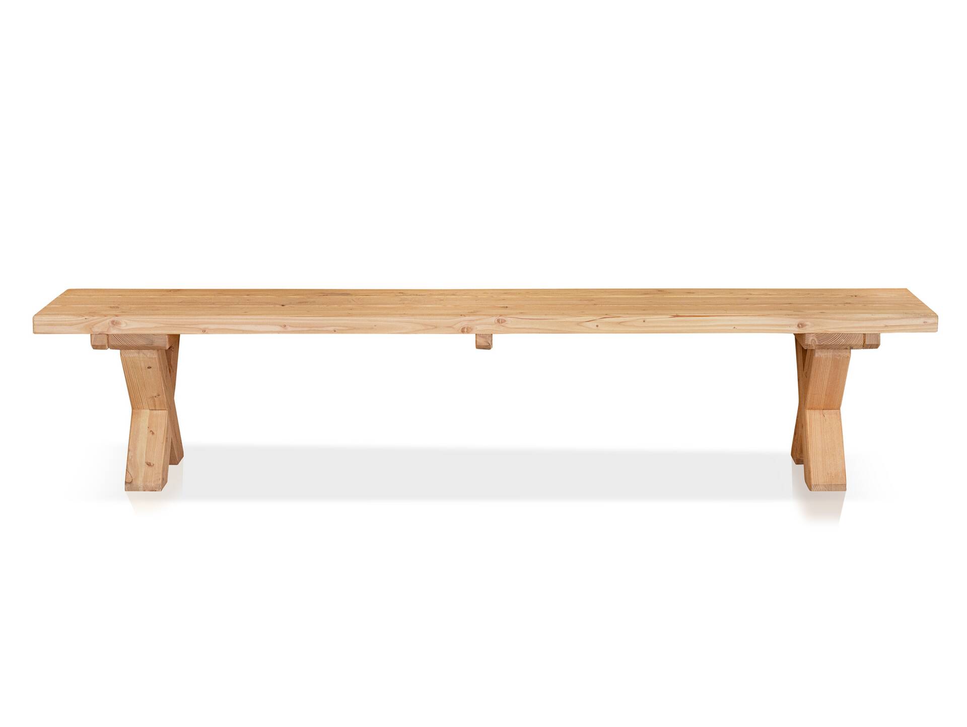 CANCUN PLUS Sitzbank / Gartenbank, Material Massivholz, Lärche 200 cm | Natur | ohne Rückenlehne
