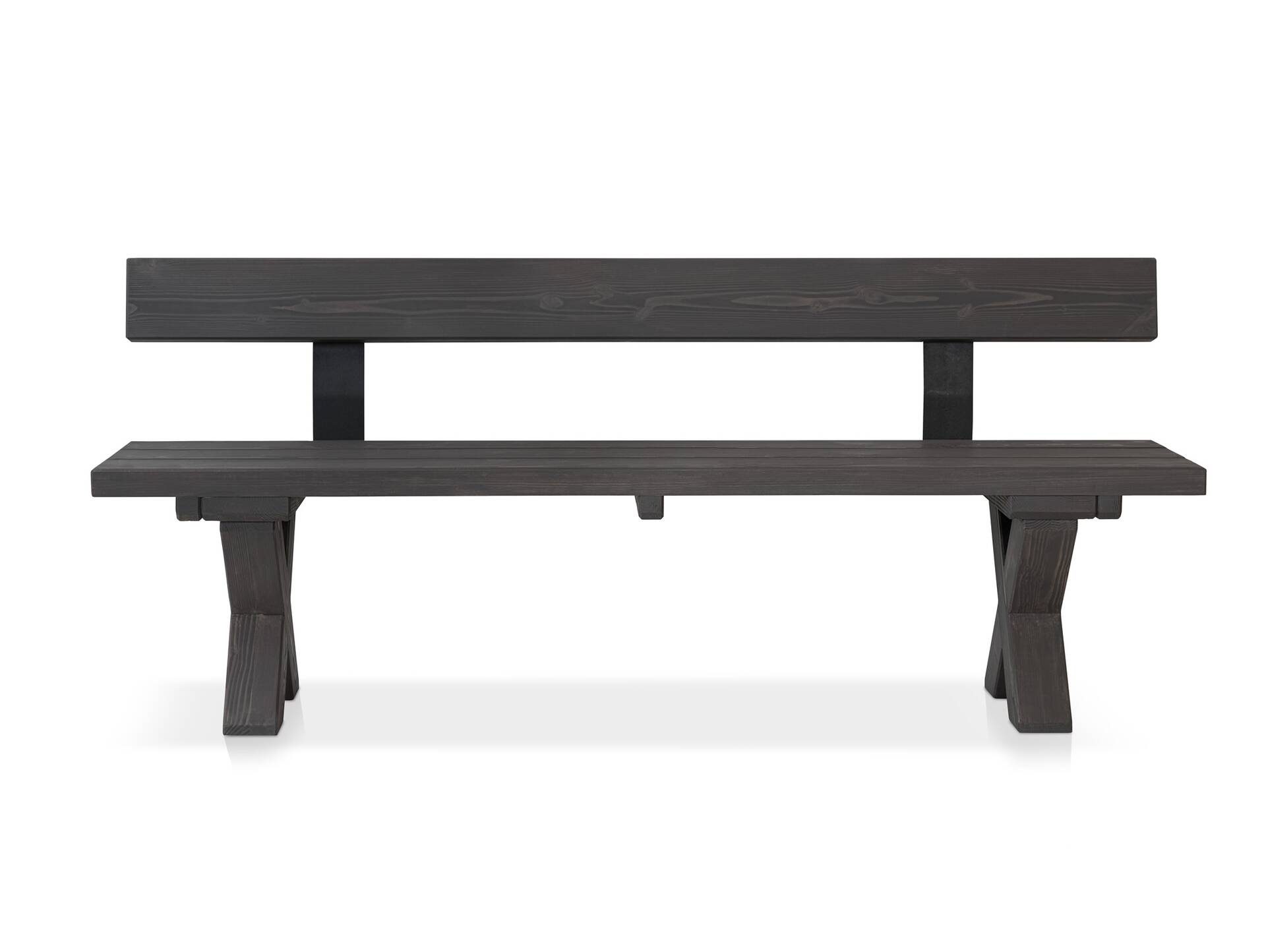 CANCUN PLUS Sitzbank / Gartenbank, Material Massivholz, Lärche 200 cm | Grau | mit Rückenlehne