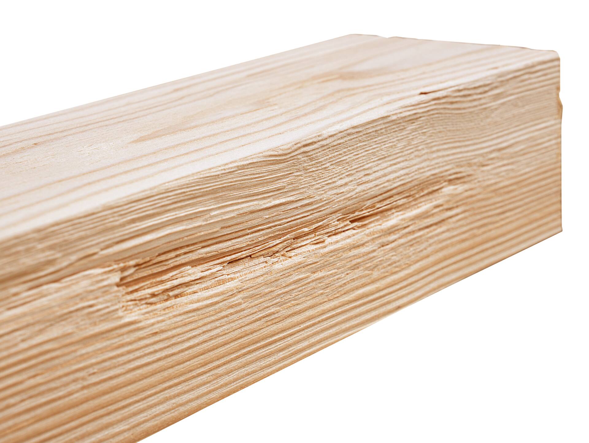 U-Balken / Zierbalken gehackt, Lärche natur, Material Massivholz 120 x 80 mm | 1 Meter