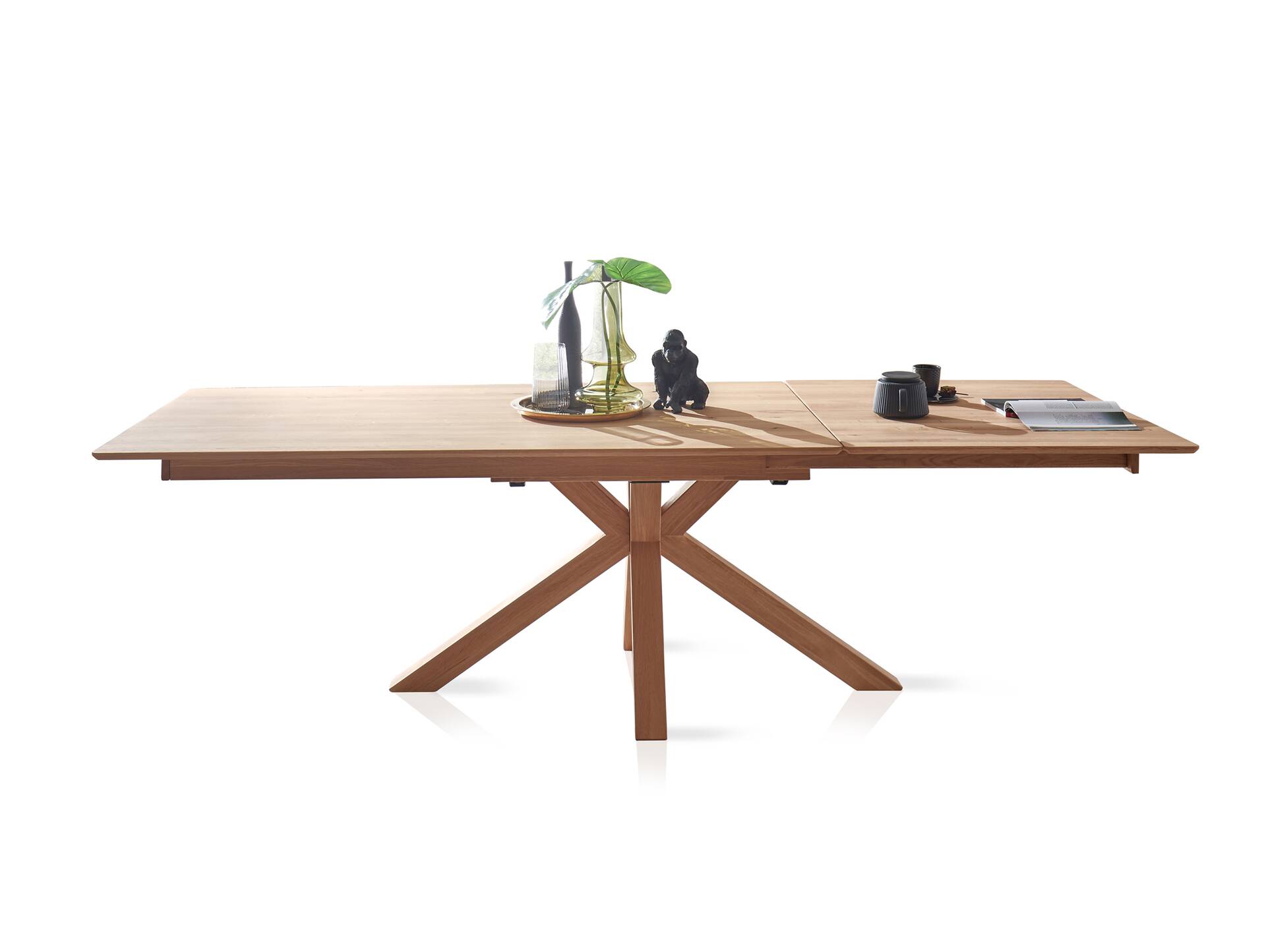 VALENCIA Esstisch / Ausziehtisch, Material Massivholz, Wildeiche geölt 180/265 x 100 cm