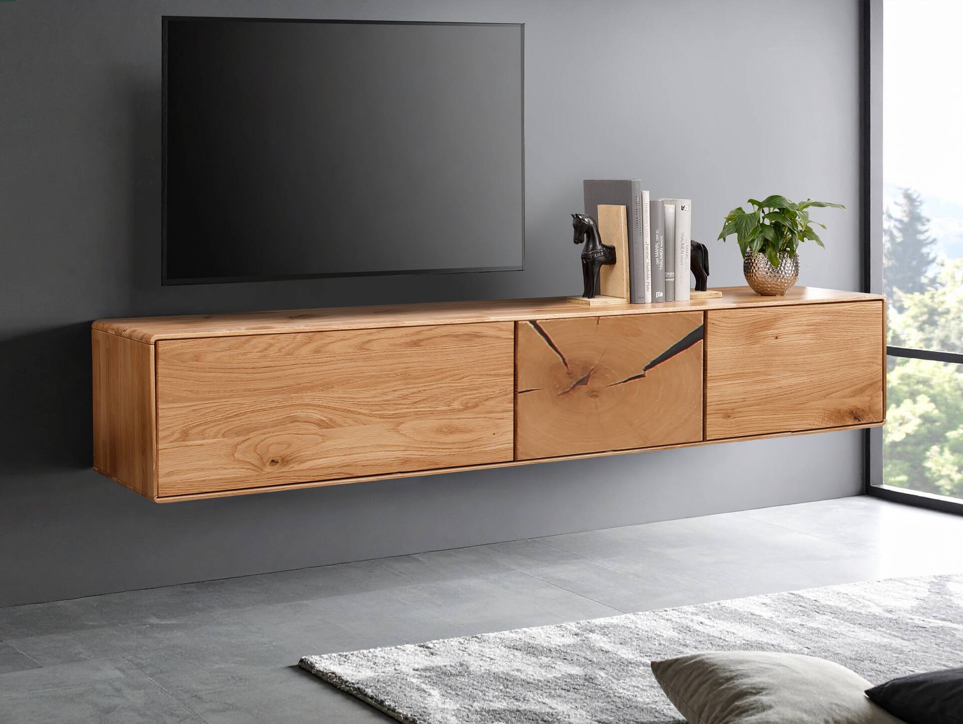 SARRAGOSSA TV-Board I, Material Massivholz, Wildeiche geölt 