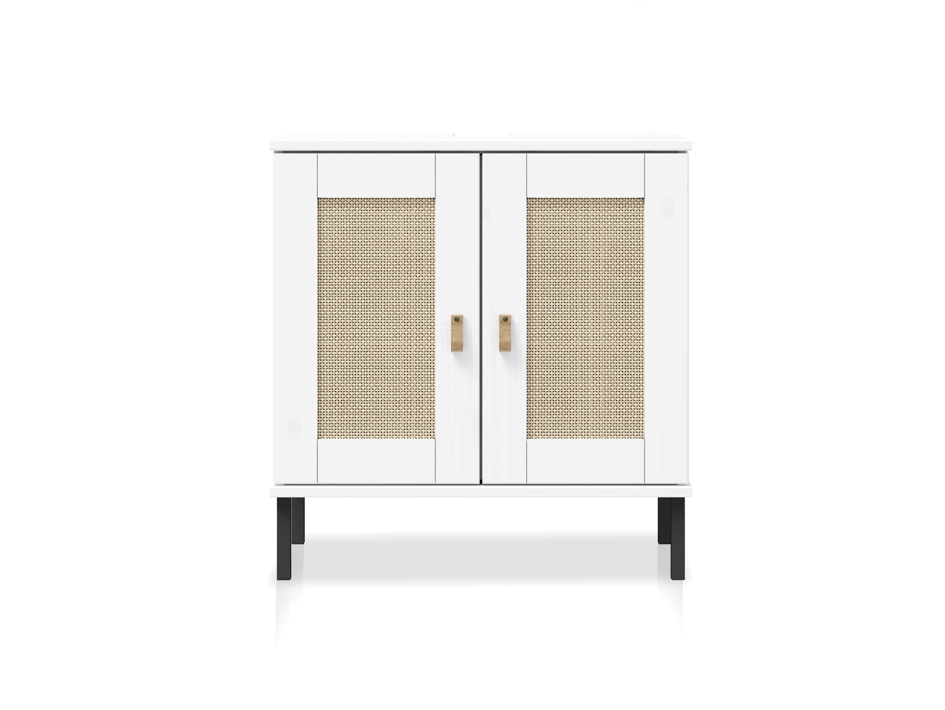 CINOY Waschbeckenunterschrank, Material Massivholz, Kiefer lackiert weiss