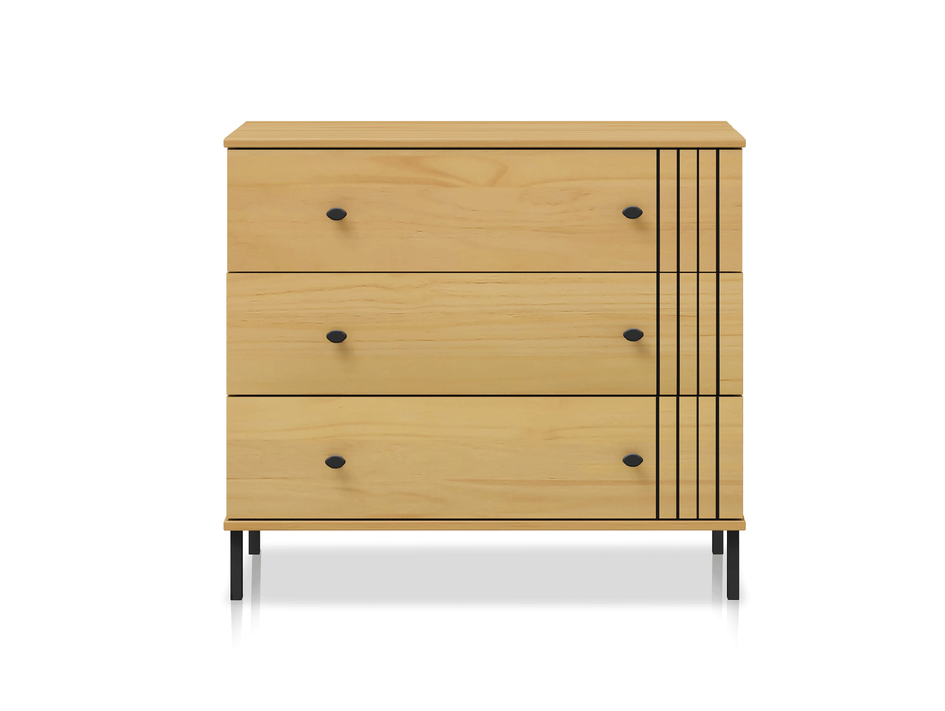 AYKO Sideboard I, Material Massivholz, Kiefer eichefarbig lackiert 