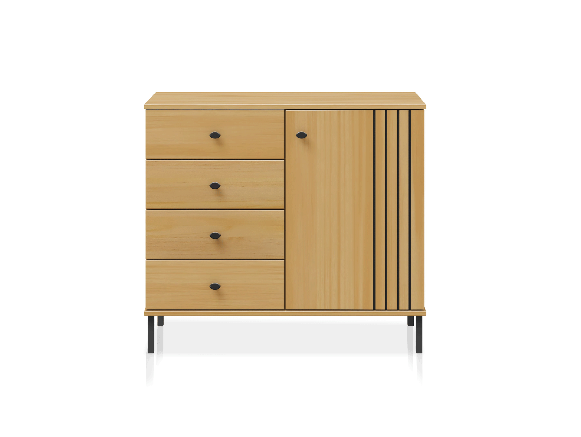 AYKO Sideboard II, Material Massivholz, Kiefer eichefarbig lackiert 