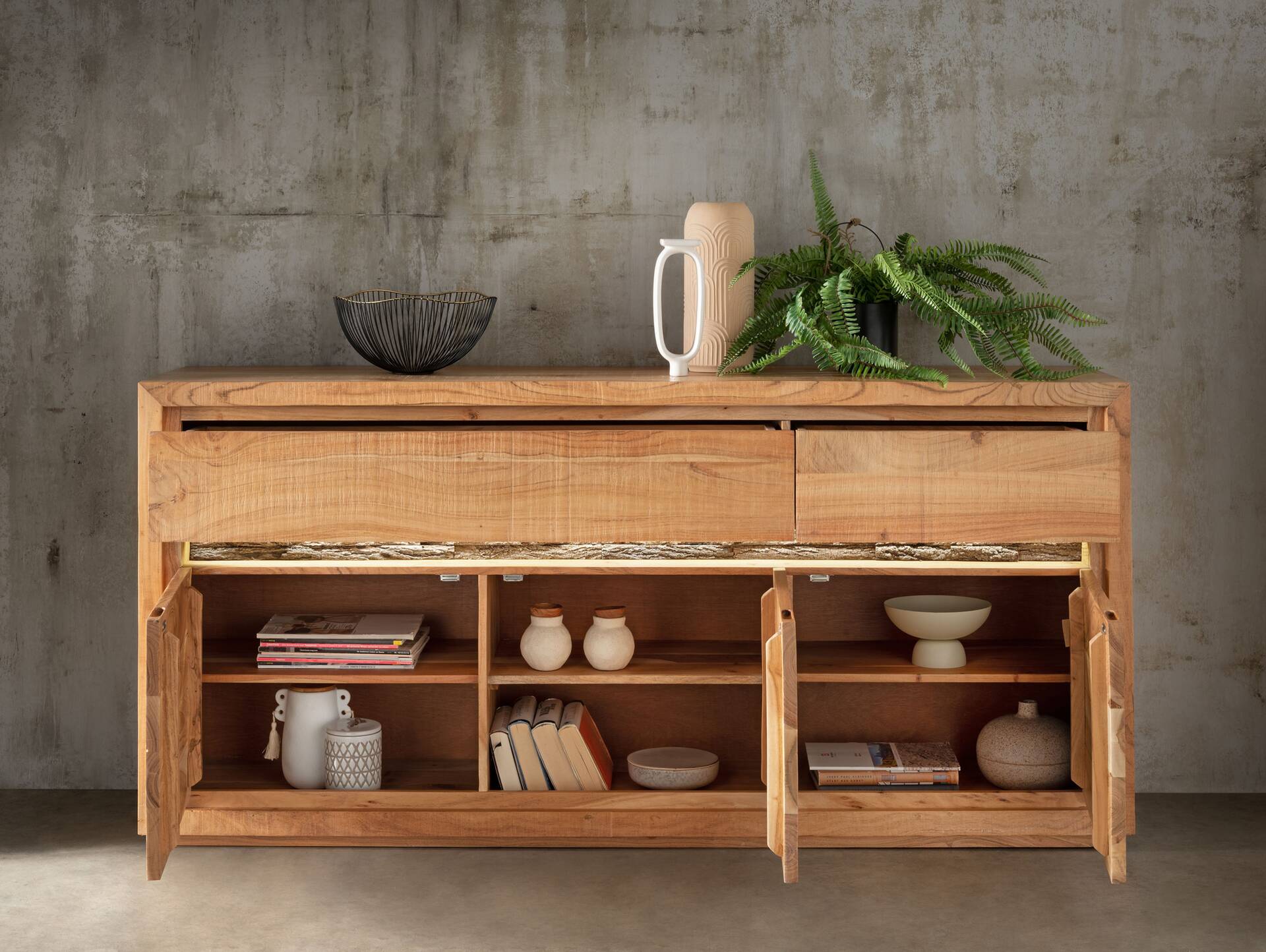 BATTURO Sideboard II, Material Massivholz, Akazie lackiert 