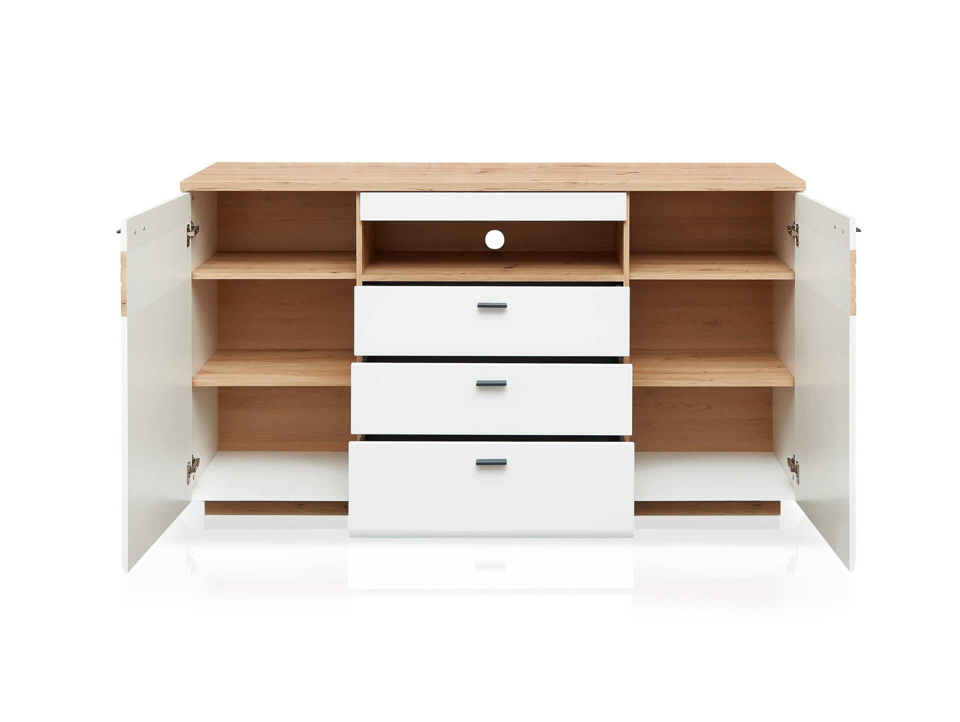 FABINA Sideboard, Material Dekorspanplatte, Artisan  Eiche Nachbildung/weiss 