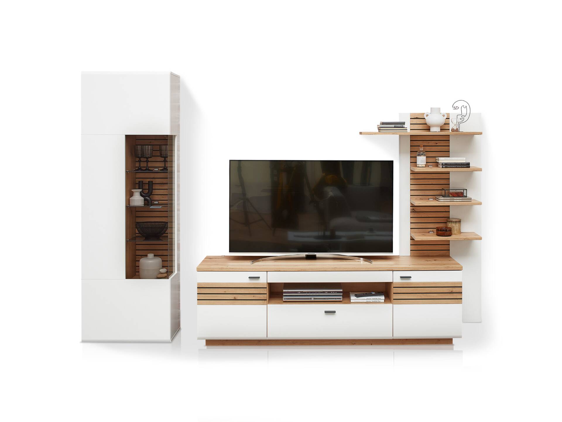 FABINA Wandpaneel, Material Spanplatte, Artisan Eiche Nachbildung/weiss 
