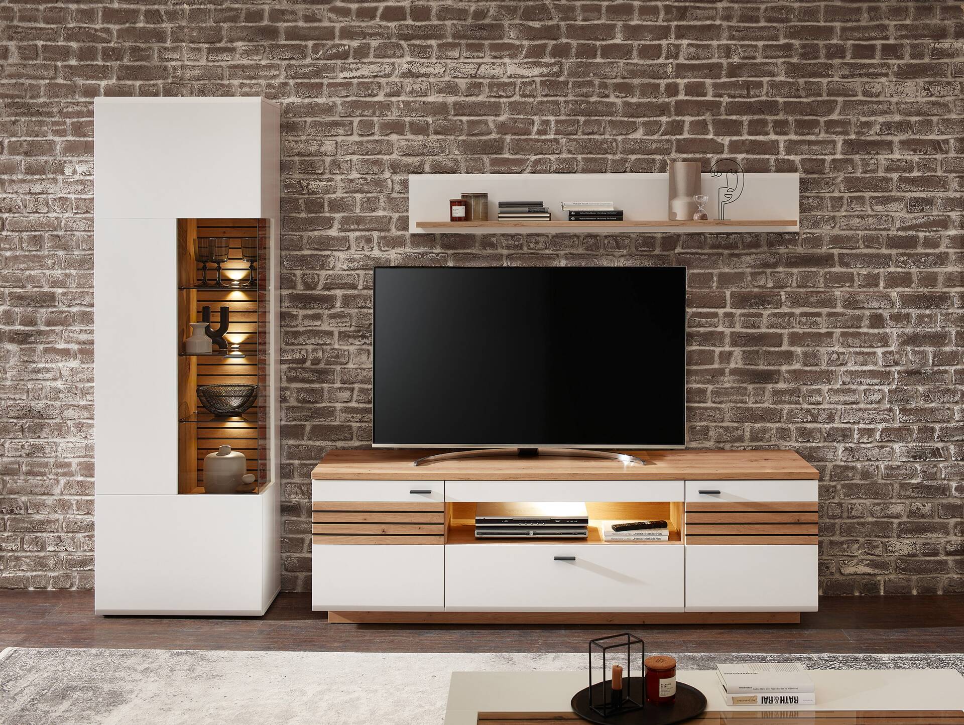 FABINA Wandboard, Material Spanplatte, Artisan Eiche Nachbildung/weiss 