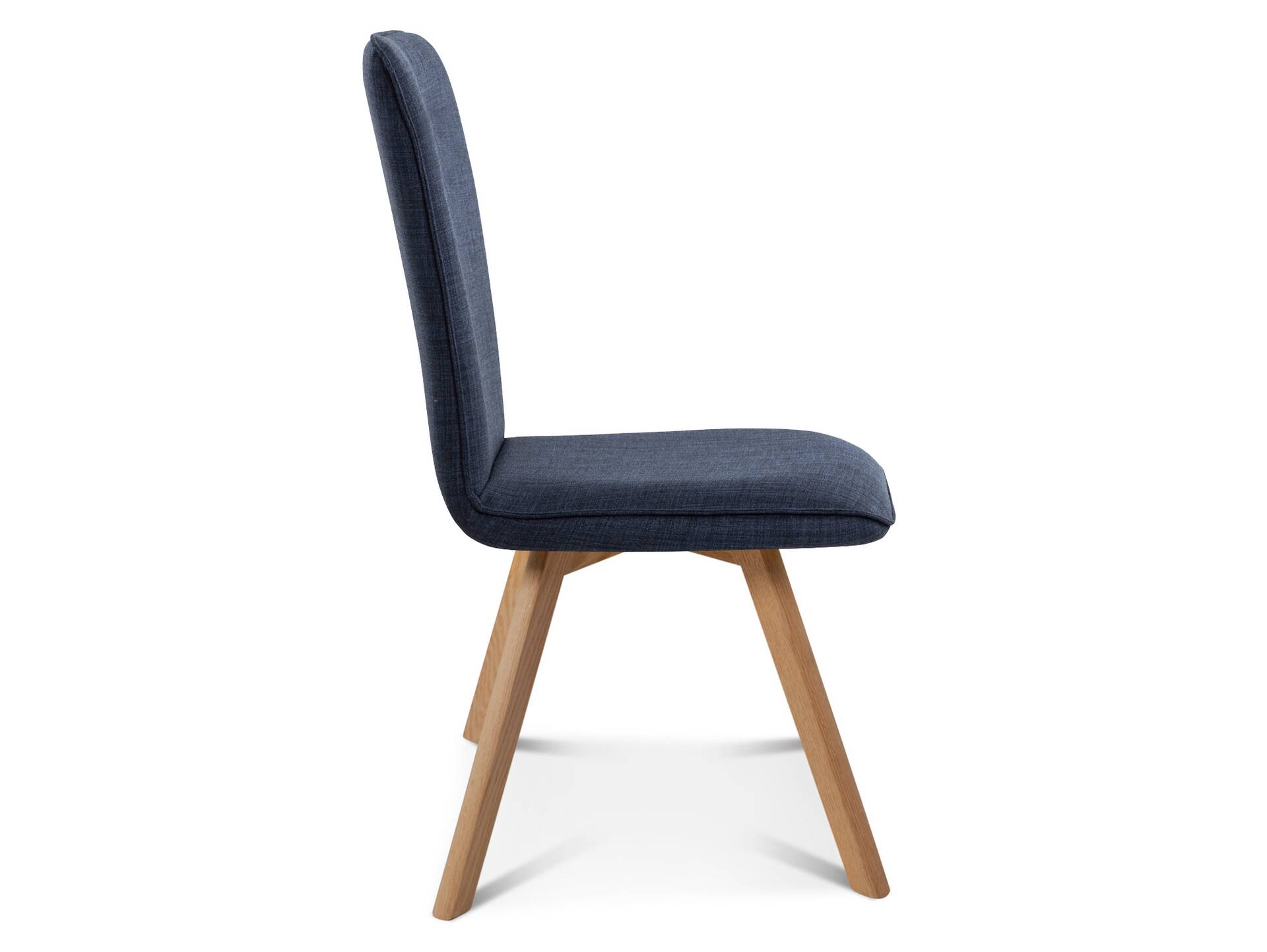 GLORIA Polsterstuhl, Gestell Massivholz mit Drehfunktion | Stoff | blau
