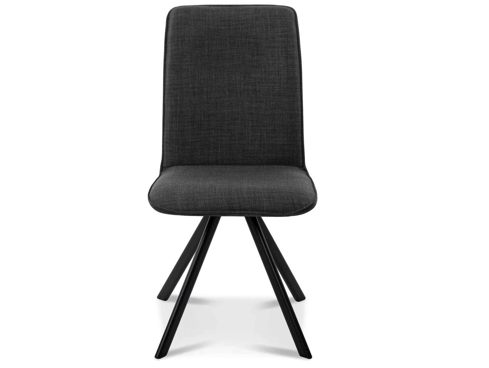 GLORIA 2er SET Polsterstühle, Gestell Eisen schwarz mit Drehfunktion | Stoff | anthrazit